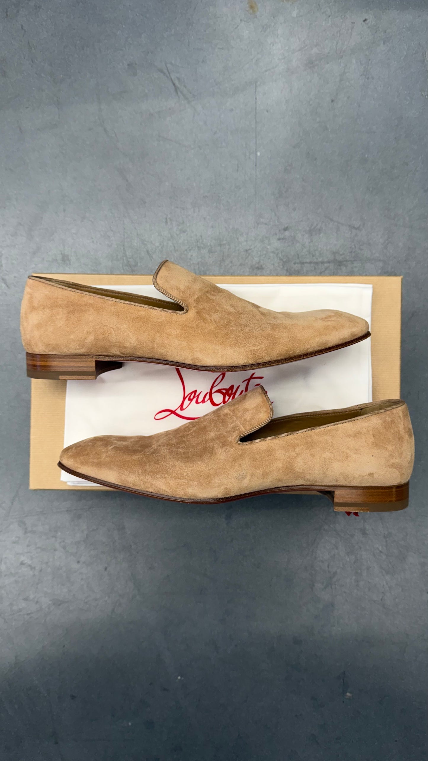 SIZE 44 CHRISTIAN LOUBOUTIN DANDELION FLAT 'LIONNE' MENS SHOES (W/BOX)