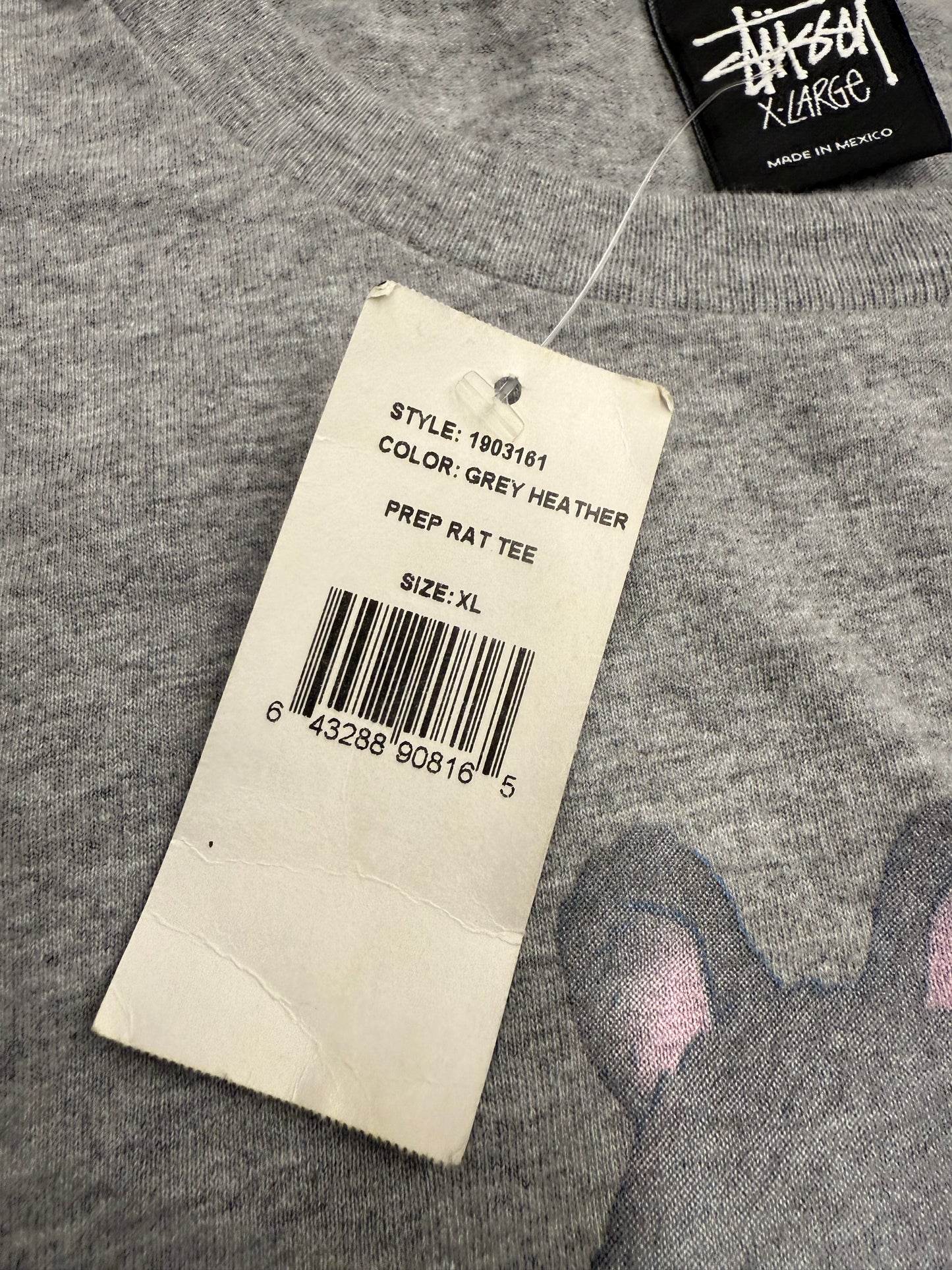 STUSSY PREP RAT TEE - GREY (XL) (NWT)