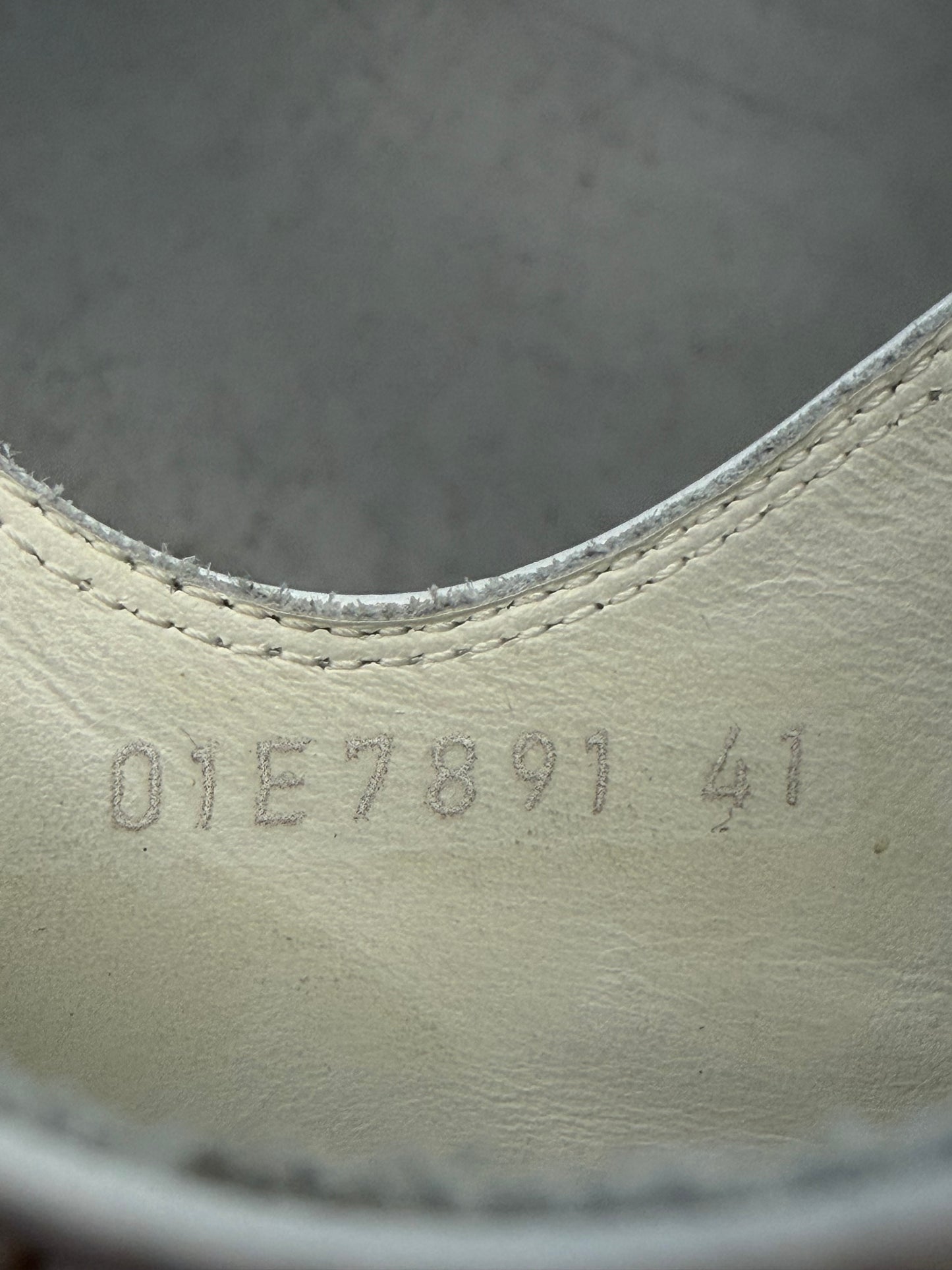 RICK OWENS LEATHER RAMONES LOW-TOP SNEAKERS - CHALK WHITE