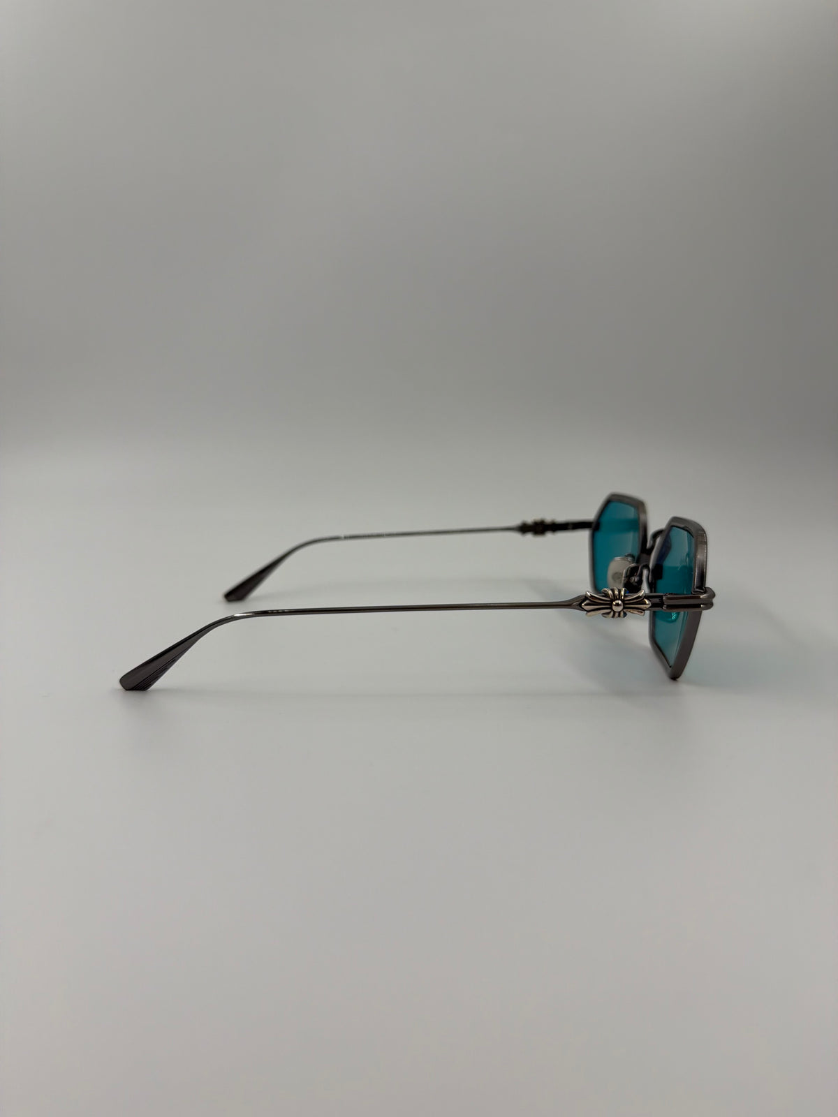 CHROME HEARTS "DATASS" HEXAGONAL METAL SUNGLASSES
