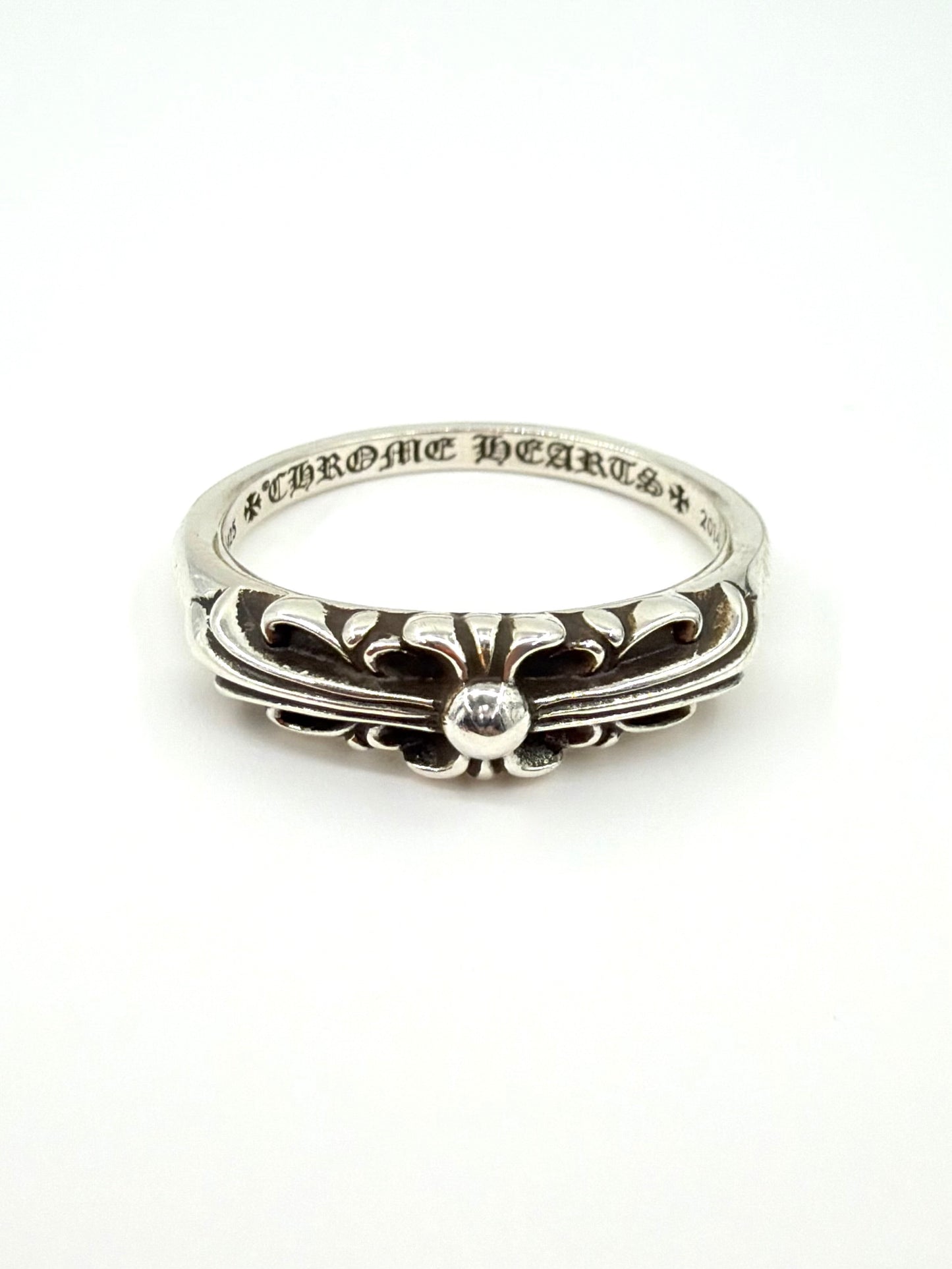 CHROME HEARTS BABY CLASSIC FLORAL SILVER RING