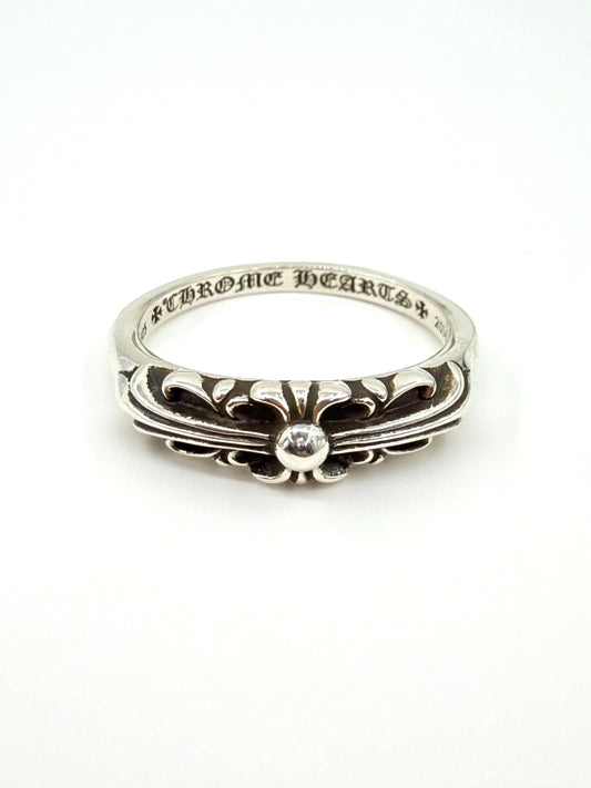 CHROME HEARTS BABY CLASSIC FLORAL SILVER RING