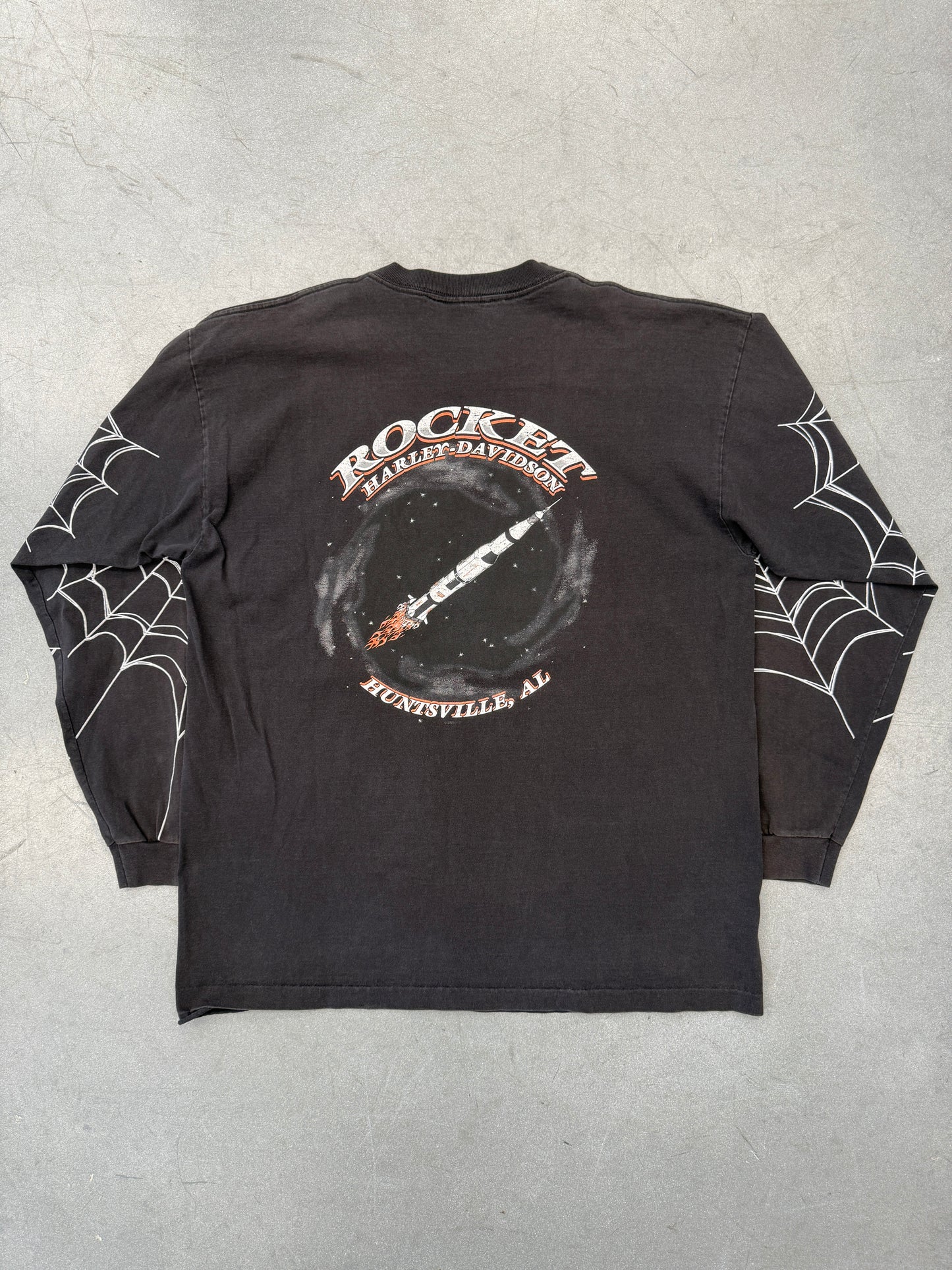 2003 HARLEY-DAVIDSON HUNTSVILLE, AL ROCKET SPIDER WEB SLEEVE LS MULLET TEE