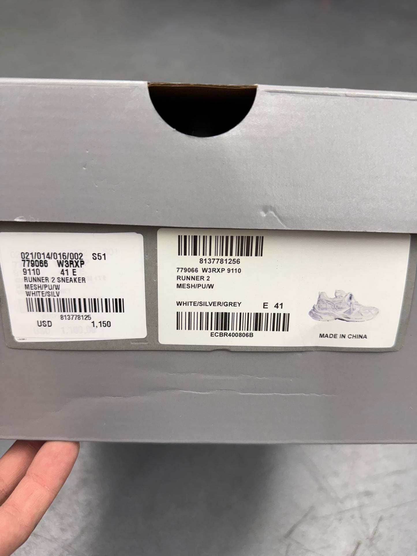 SIZE 41 BALENCIAGA RUNNER 2 WORN-OUT SNEAKERS