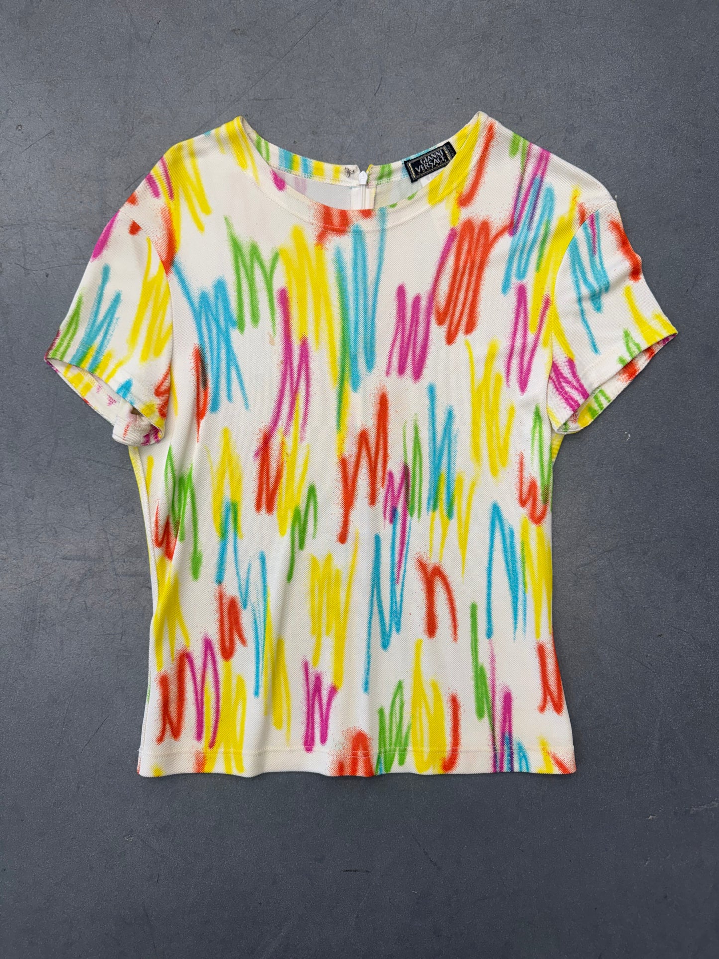 SS96 GIANNI VERSACE COUTURE SCRIBBLE TOP