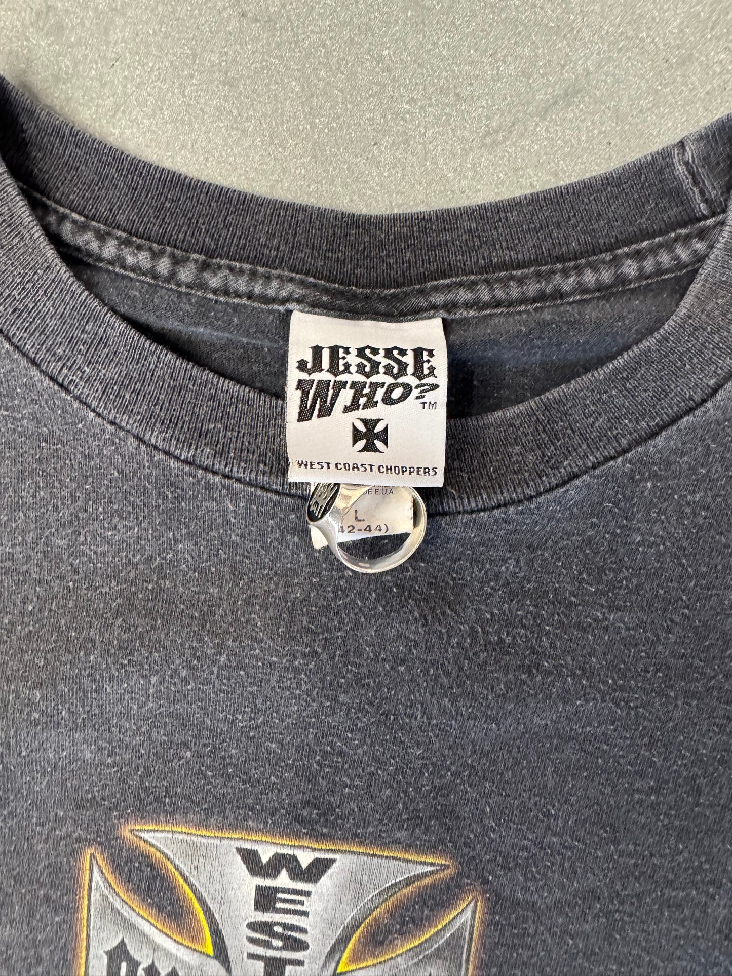 00S WEST COAST CHOPPERS REPEATED IRON CROSS LS TEE (JESSE WHO TAG) - L
