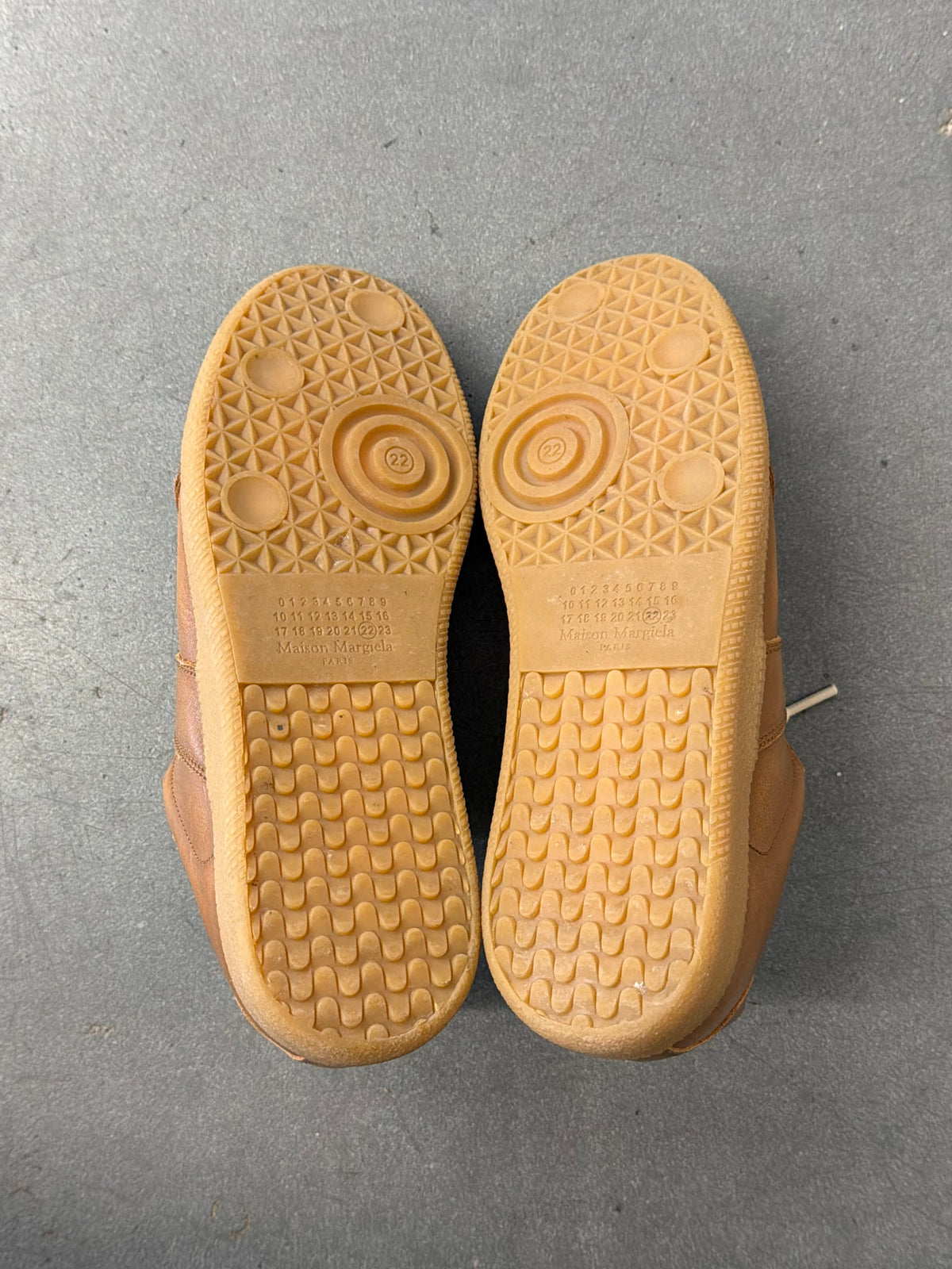 MAISON MARGIELA REPLICA LEATHER SNEAKERS - SAFARI SHADE