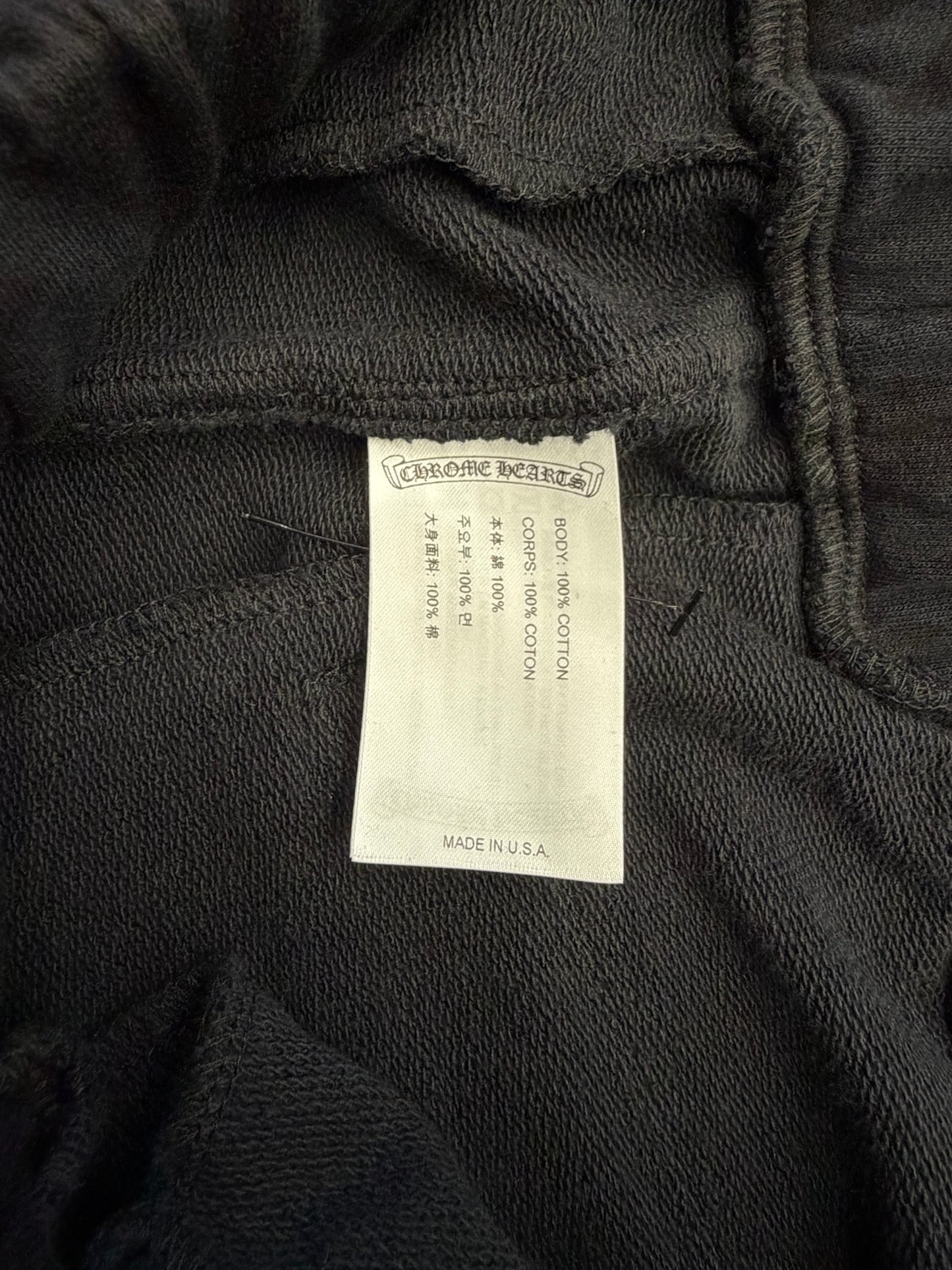 CHROME HEARTS CEMETARY MONOGRAM SWEAT SHORT - BLACK