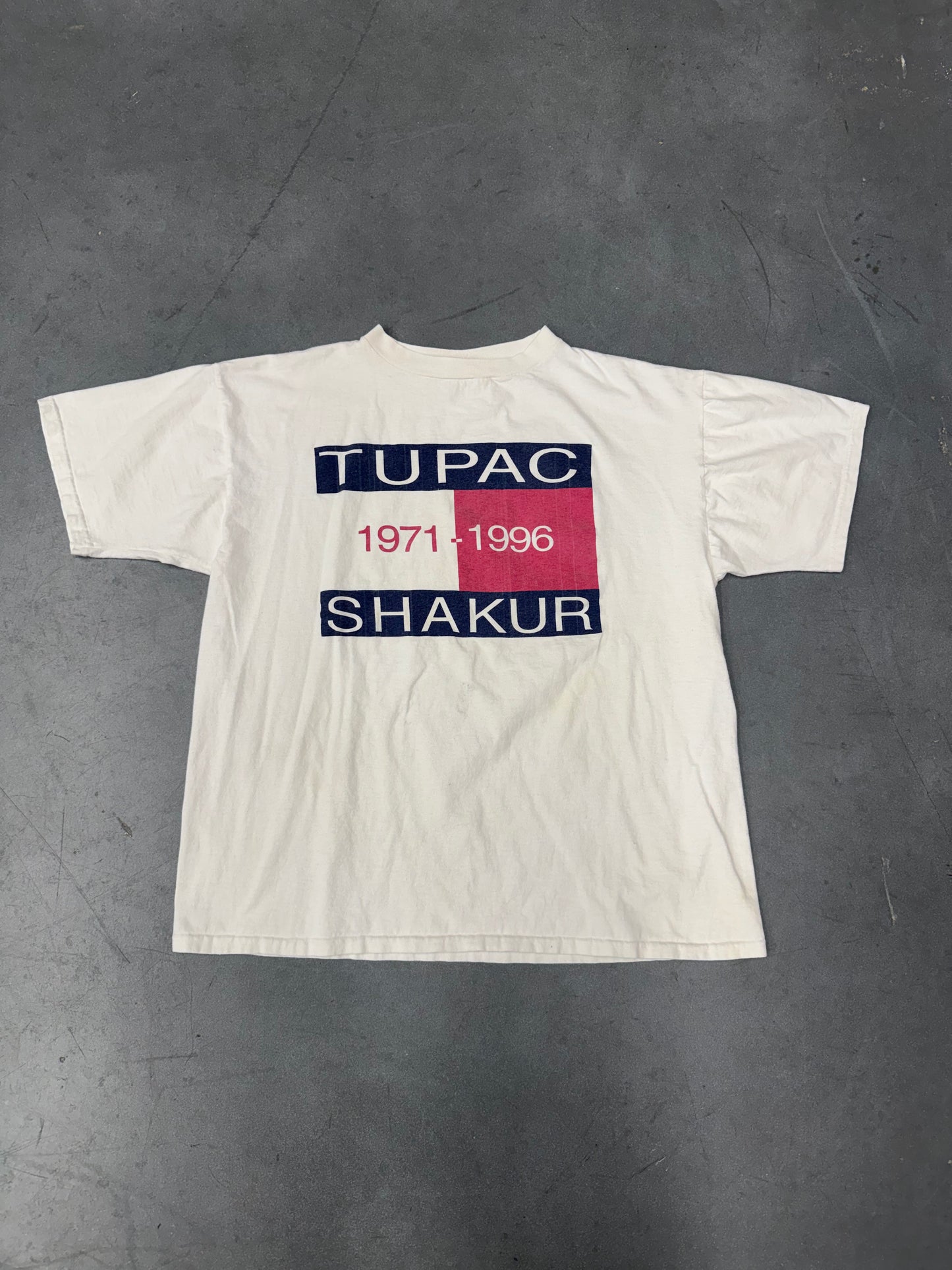90S TUPAC SHAKUR TOMMY HILFIGER LOGO MEMORIAL TEE (PAPER TAG)