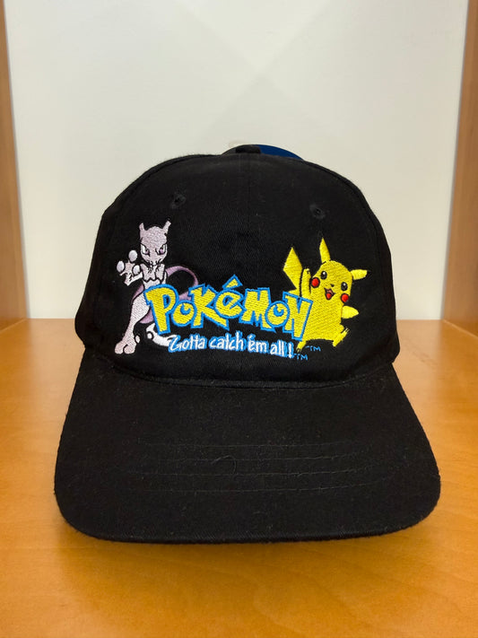 1999 POKEMON MEWTWO & PIKACHU ADULT MEN'S STRAPBACK HAT