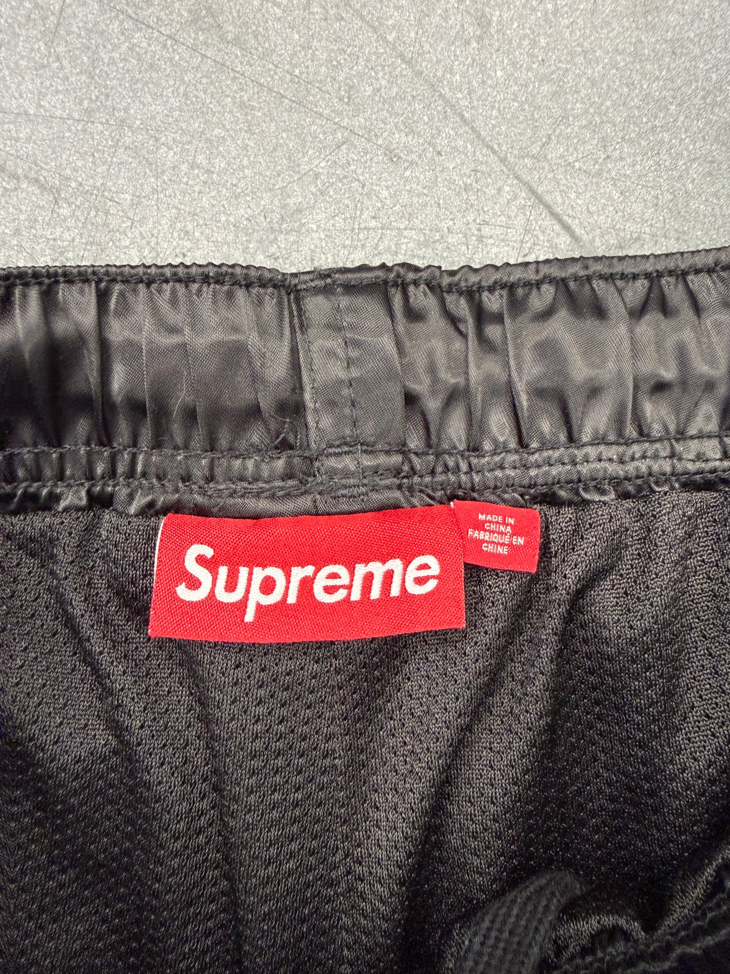 SS25 SUPREME CREST SATIN TRACK PANT - BLACK