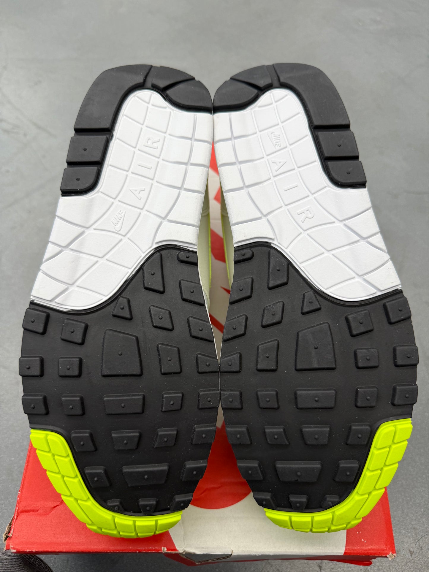 2023 SIZE 11 WOMENS NIKE AIR MAX 1 '87 - VOLT SUEDE (NEW WITH BOX)