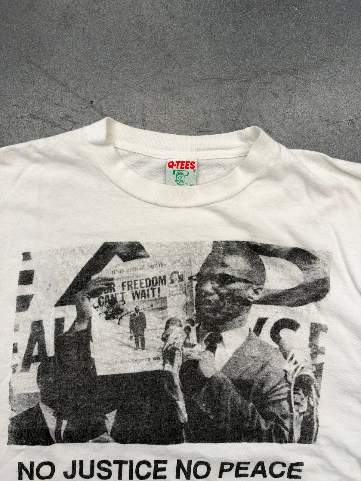 90S NO JUSTICE NO PEACE MALCOLM X TEE (Q-TEES TAG)