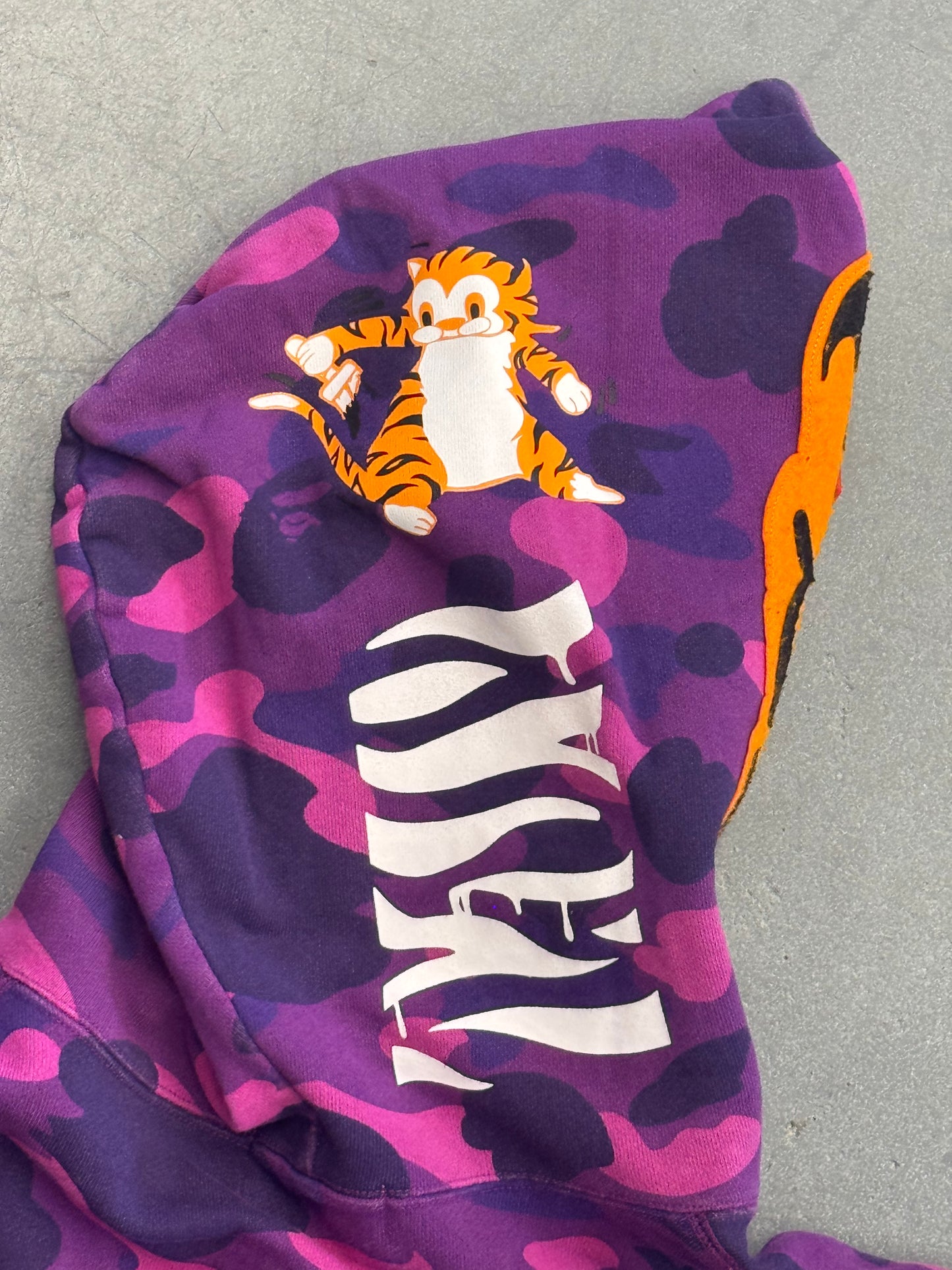 FW18 BAPE A BATHING APE COLOR CAMO TIGER FULL ZIP HOODIE - PURPLE