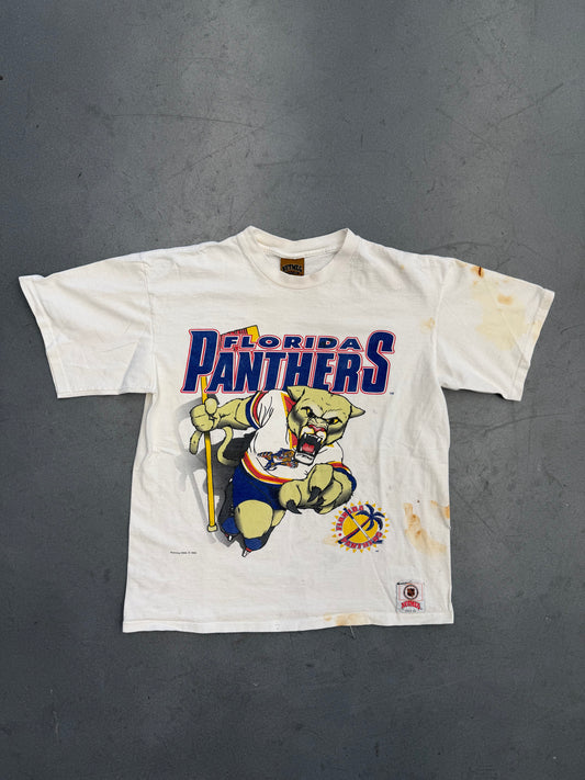 90'S FLORIDA PANTHERS FRONT BREAKTHROUGH NUTMEG TEE (NUTMEG TAG) (STAINED)