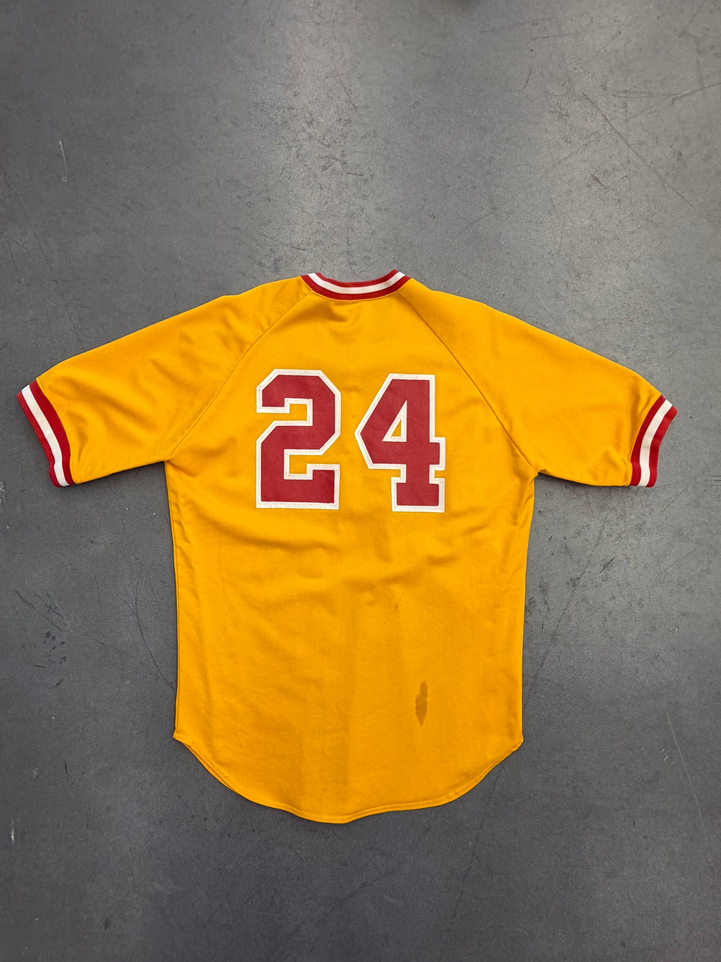 80S DEERFIELD RUSSELL ATHLETIC BASEBALL JERSEY V NECK