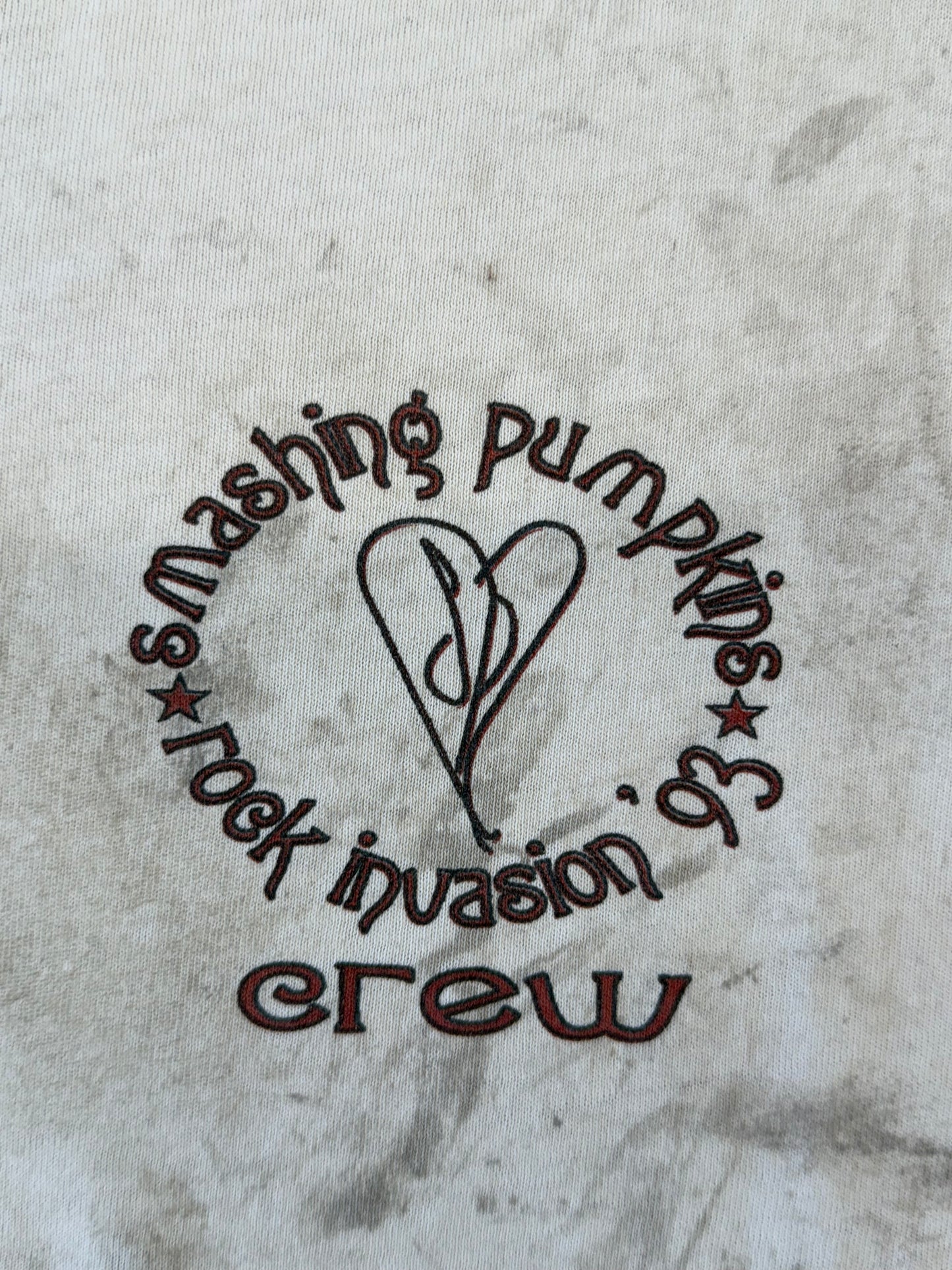 1993 SMASHING PUMPKINS ROCK INVASION CREW POCKET HIT TEE (PULLED TAG)