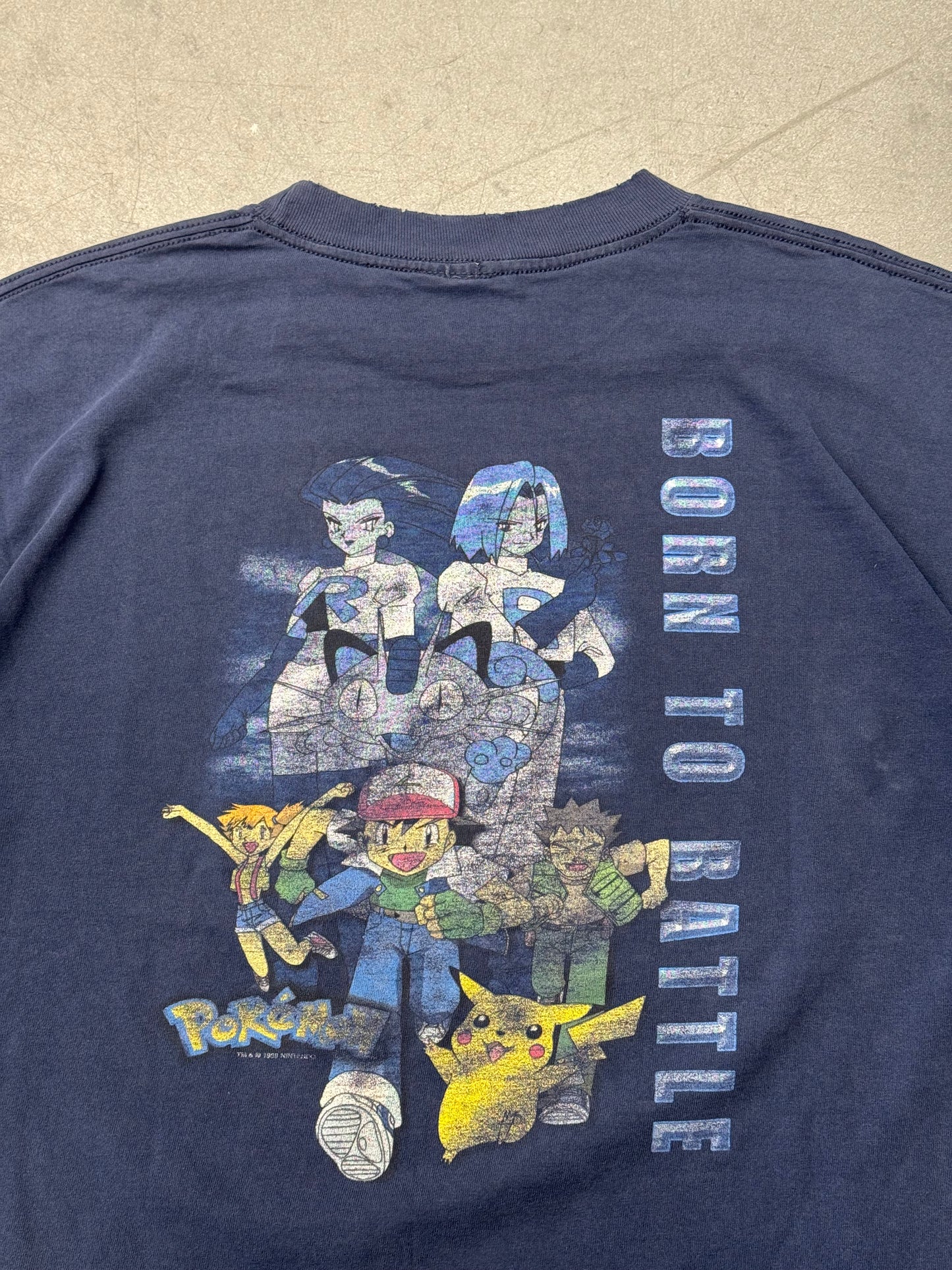 1999 POKEMON GOTTA CATCH 'EM ALL BORN TO BATTLE  TEE (POKEMON TAG)