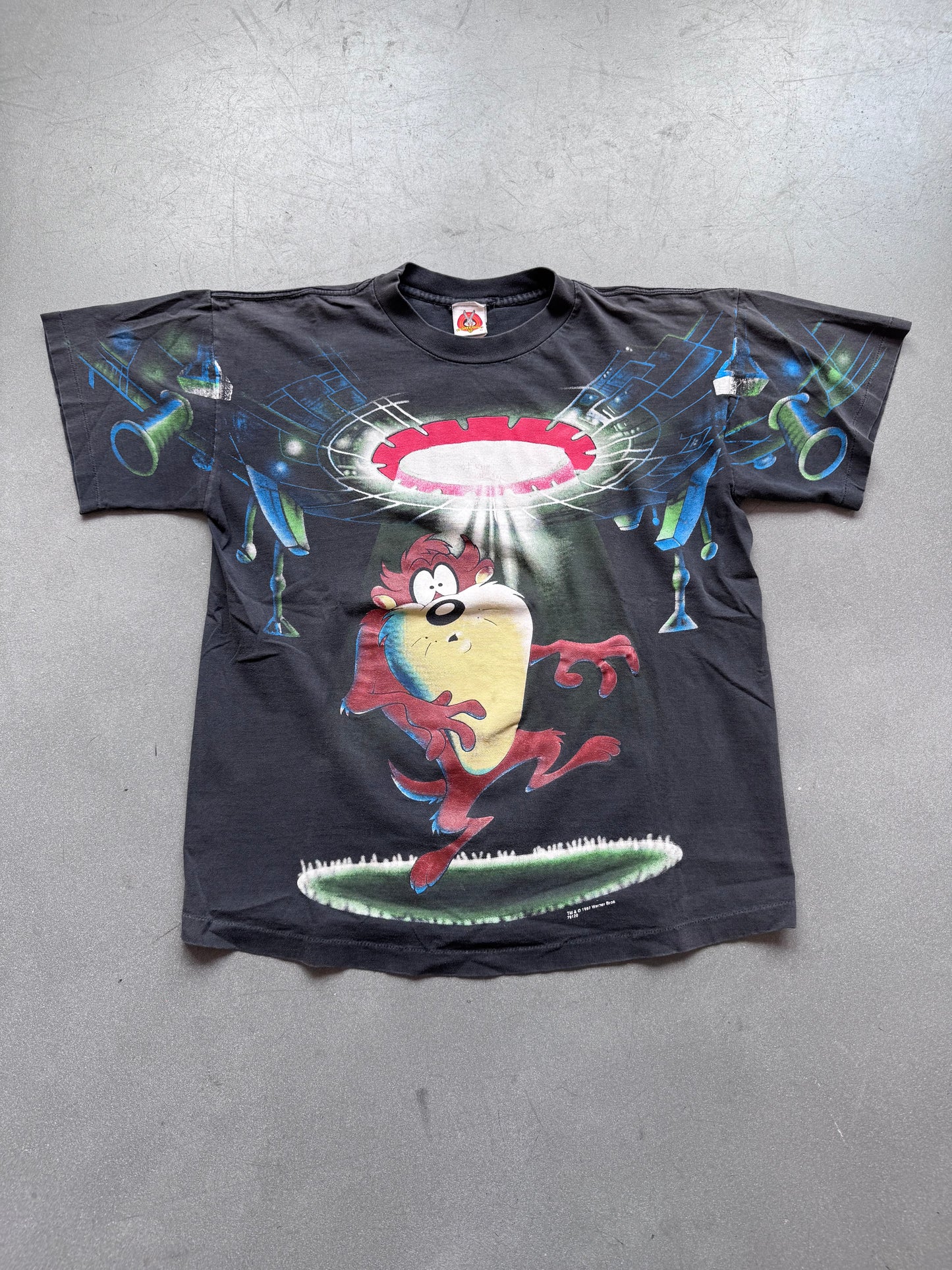 1997 TAZ ALIEN ABDUCTION AOP TEE (LOONEY TUNES TAG)
