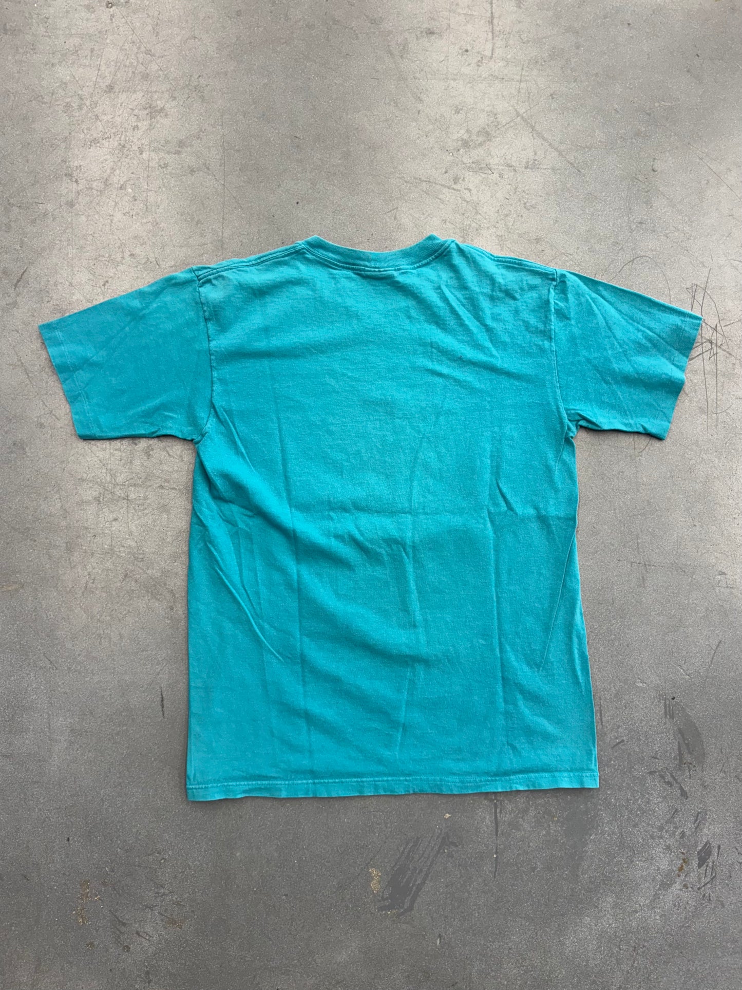 1994 MIAMI DOLPHINS NUTMEG MILLS CHEVRON LOGO SPELLOUT TEE