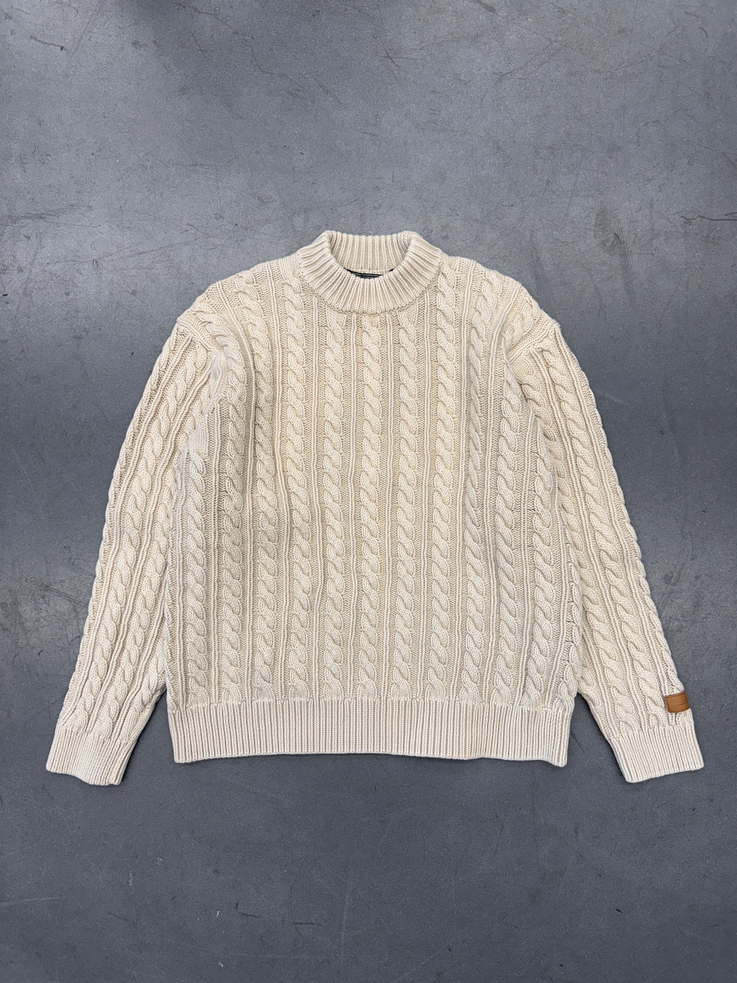 KITH TILDEN CREWNECK CABLE KNITTED SWEATER - FIELD