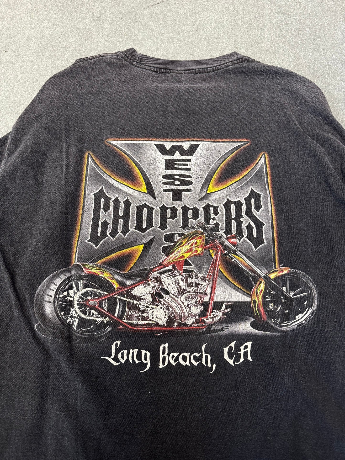 00S WEST COAST CHOPPERS REPEATED IRON CROSS LS TEE (JESSE WHO TAG) - L/XL