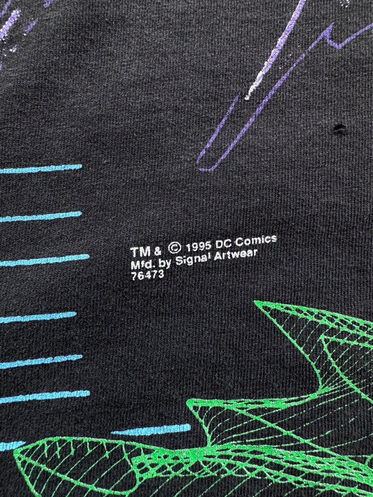 1995 DC COMICS BATMAN BAT-WING AOP TEE (SIGNAL SPORT TAG)