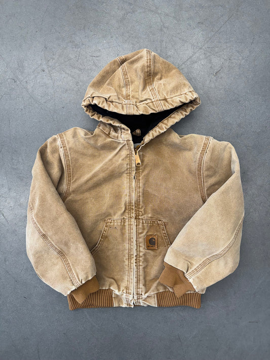 VINTAGE CARHARTT BABY CANVAS HOODED ZIP-UP JACKET (YYJ130 BRN)