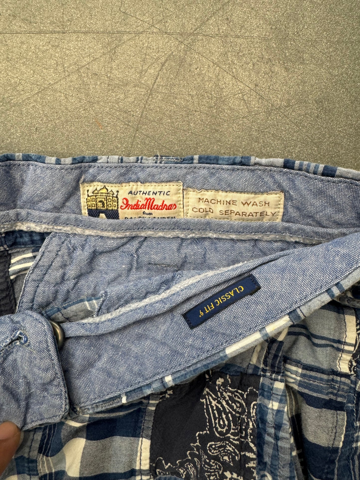 POLO RALPH LAUREN INDIA MADRAS PATCHWORK SHORTS