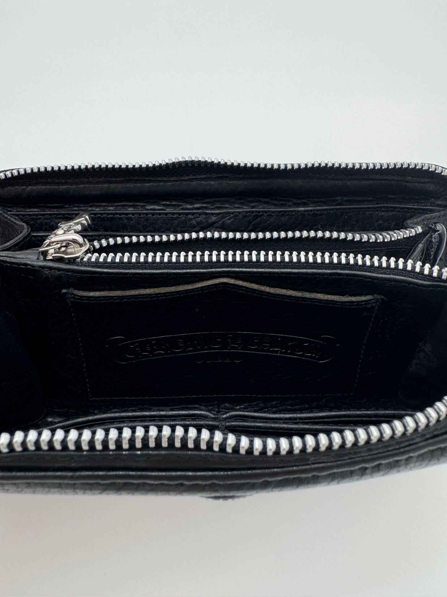 CHROME HEARTS FLEUR PATCH LEATHER LONG WALLET