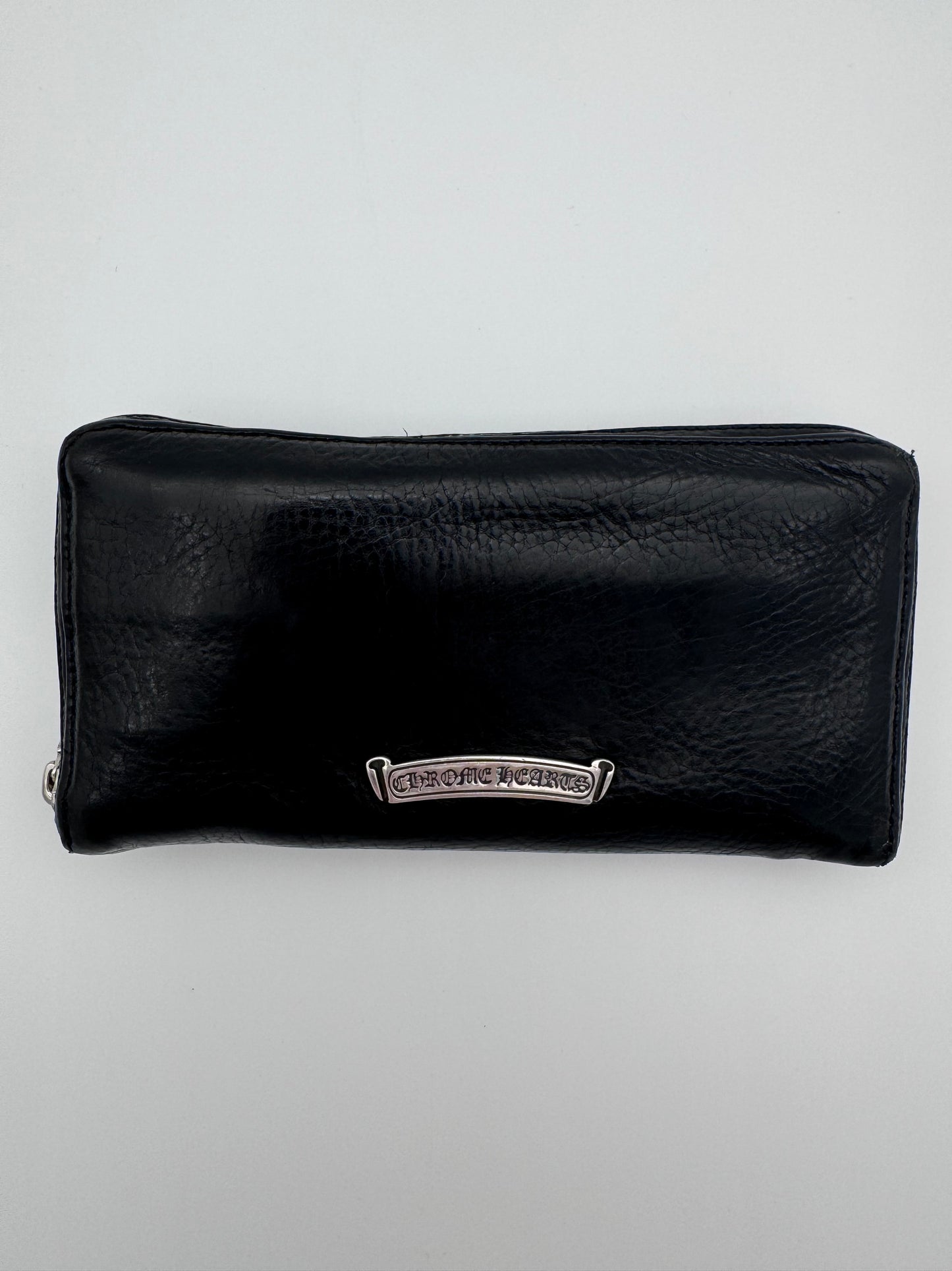 CHROME HEARTS FLEUR PATCH LEATHER LONG WALLET