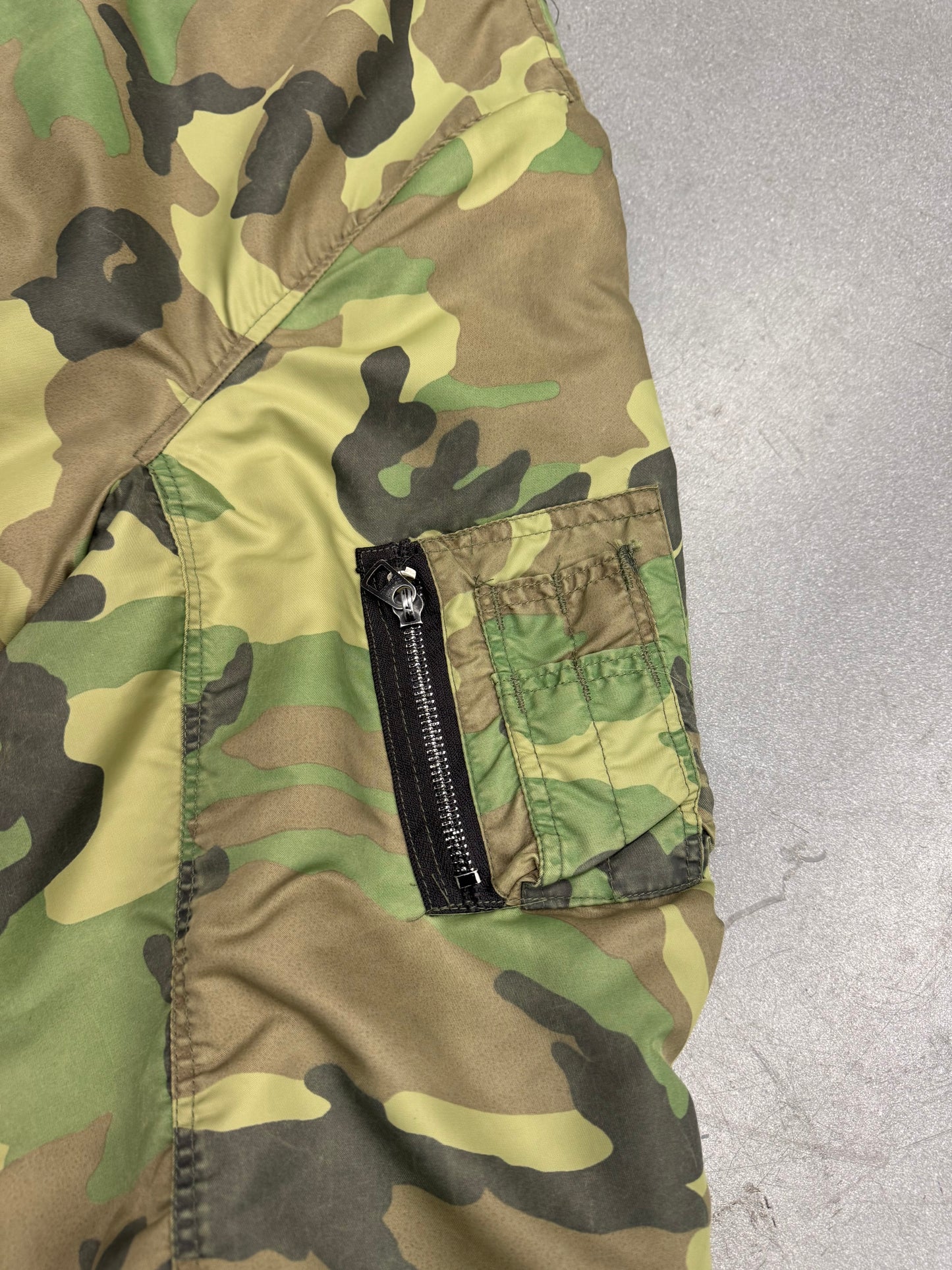 70S REVERSIBLE CAMO FULL-ZIP PUFFER JACKET