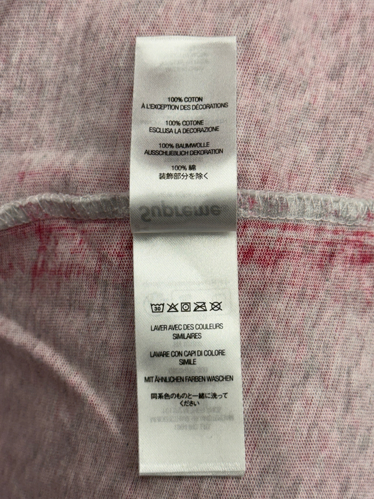 FW25 SUPREME OVERPRINT SS TOP - PINK