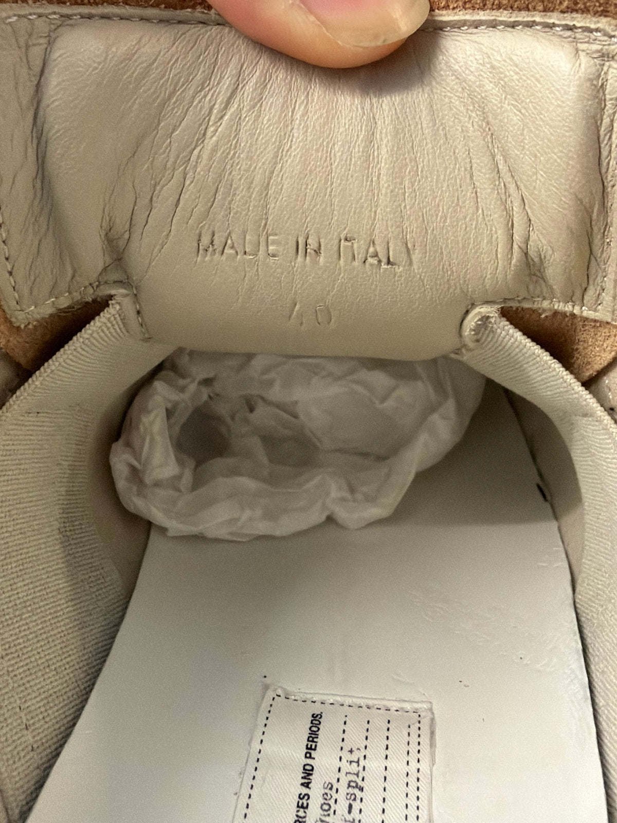 MAISON MARGIELA REPLICA LEATHER SNEAKERS - SAFARI SHADE