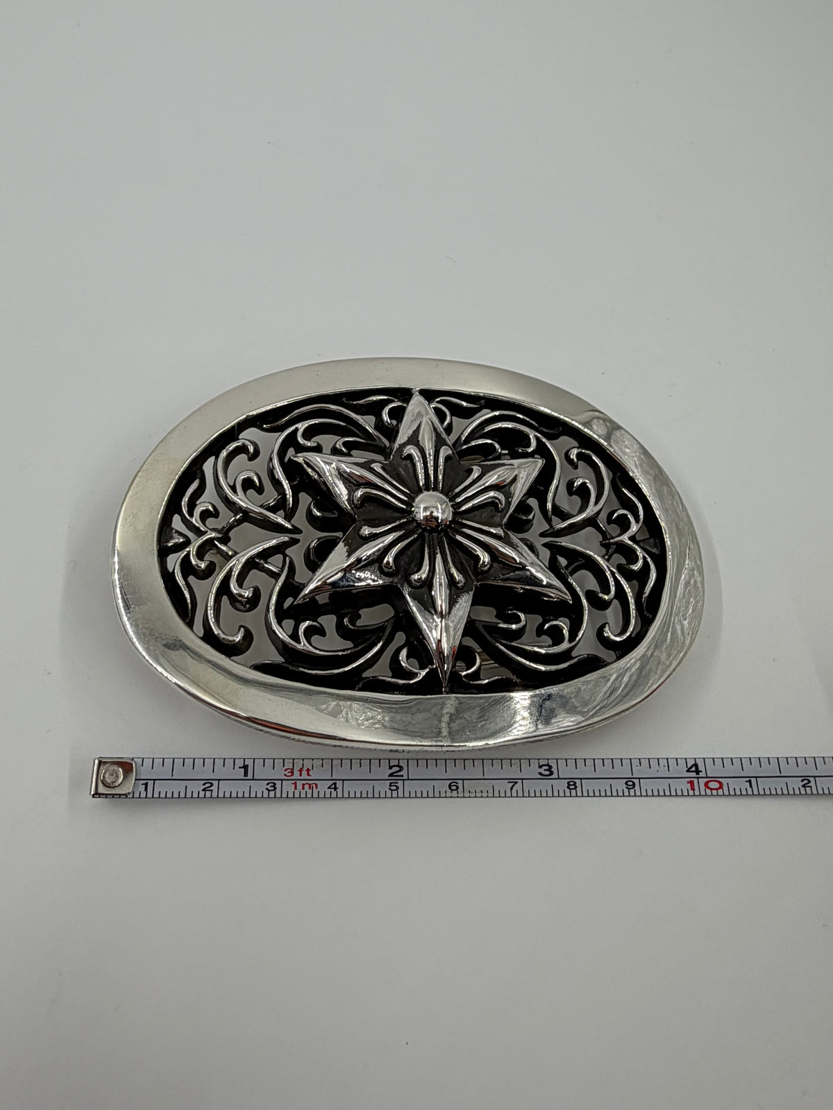 CHROME HEARTS 1.5" LARGE SILVER STAR BUCKLE