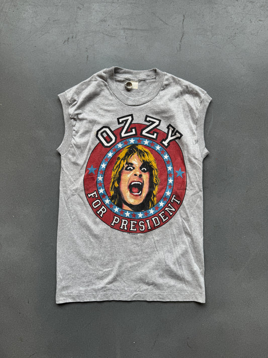 1984 OZZY OZBOURNE FOR PRESIDENT SLEEVELESS TEE (SCREEN STARS TAG)