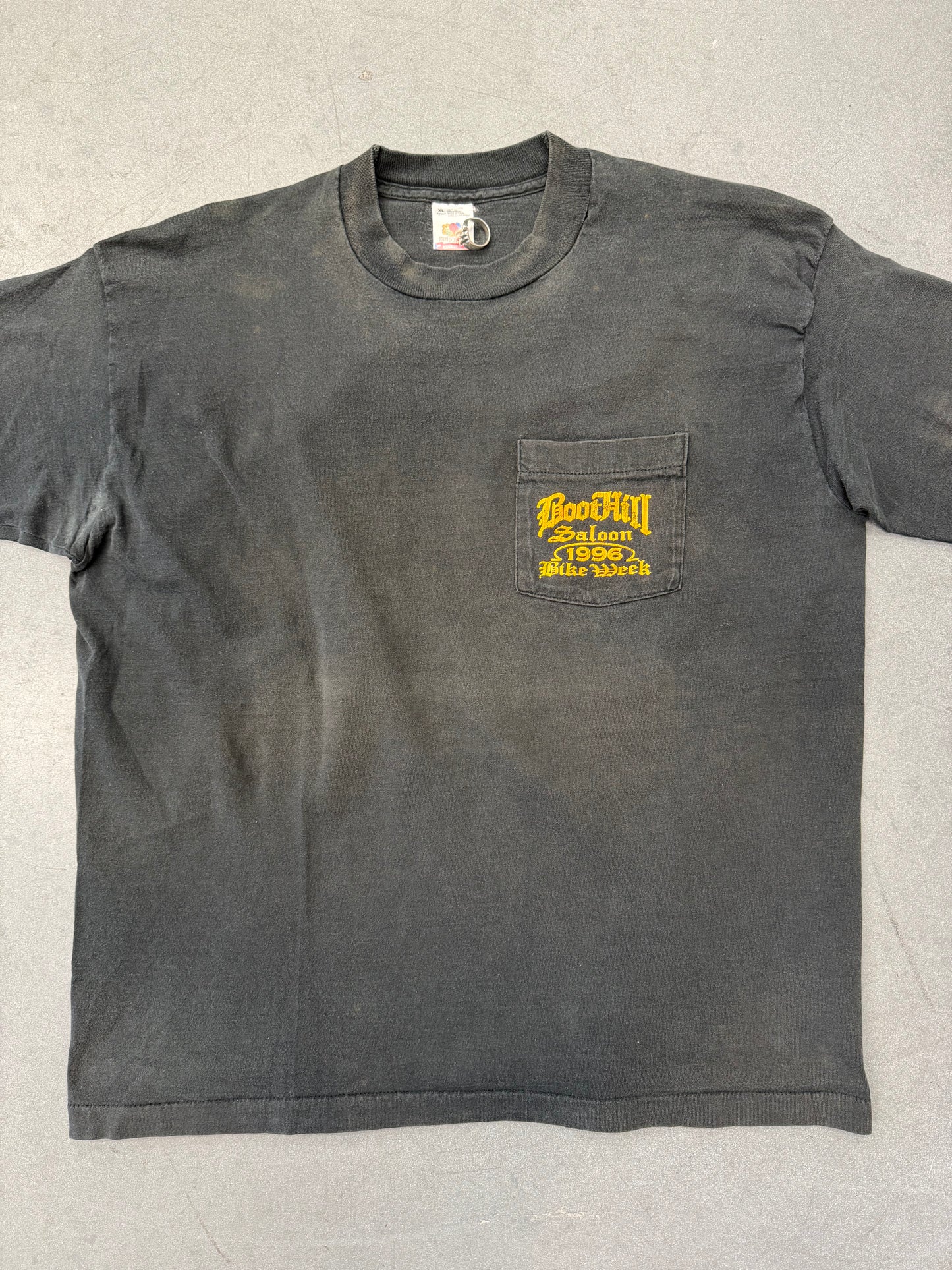 1996 BOOTHILL SALOON BIKE WEEK POCKET/MULLET TEE (FOTL TAG)