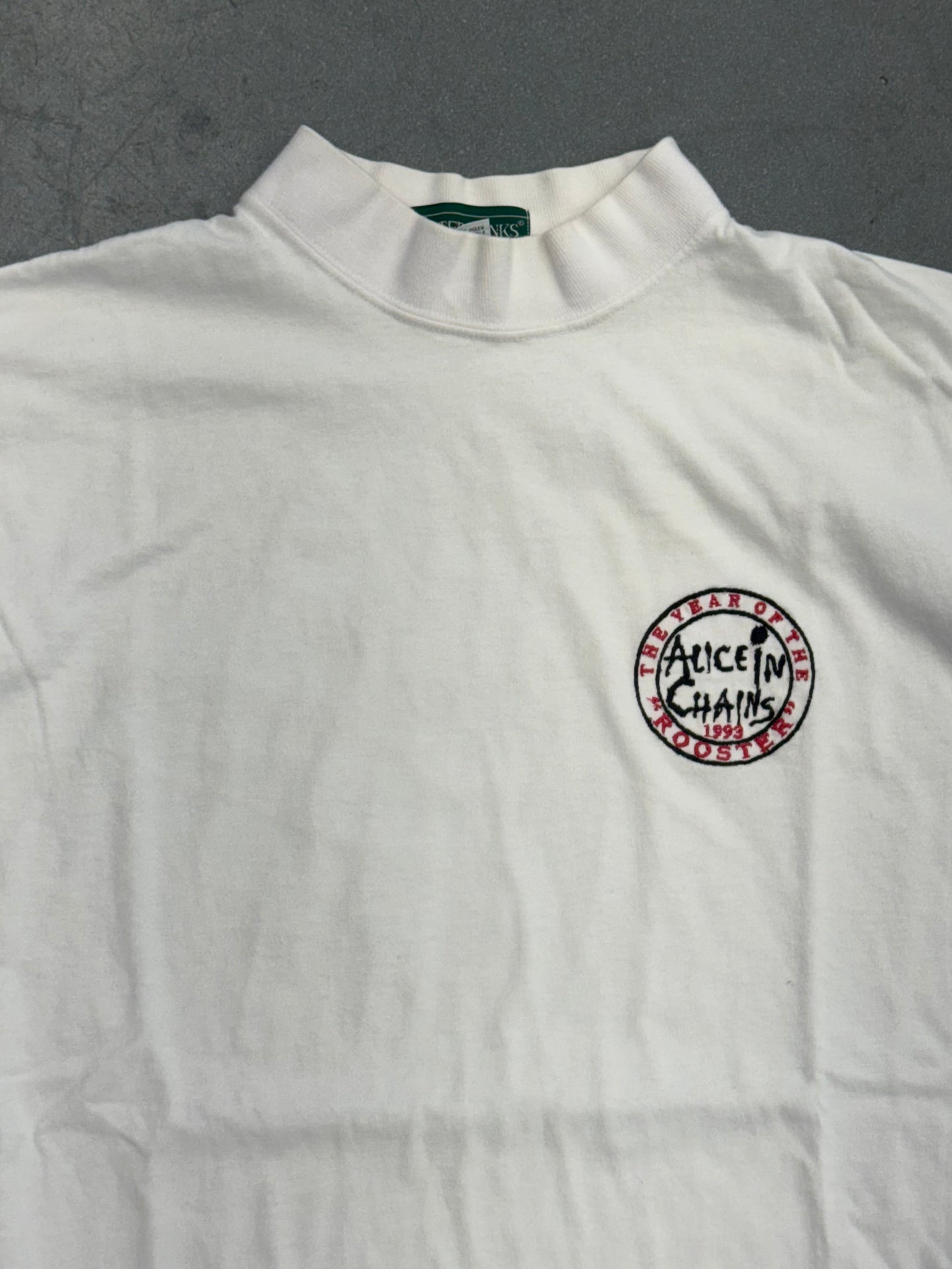 1993 ALICE IN CHAINS "THE YEAR OF THE ROOSTER" EMBROIDERED LS MOCK NECK TEE