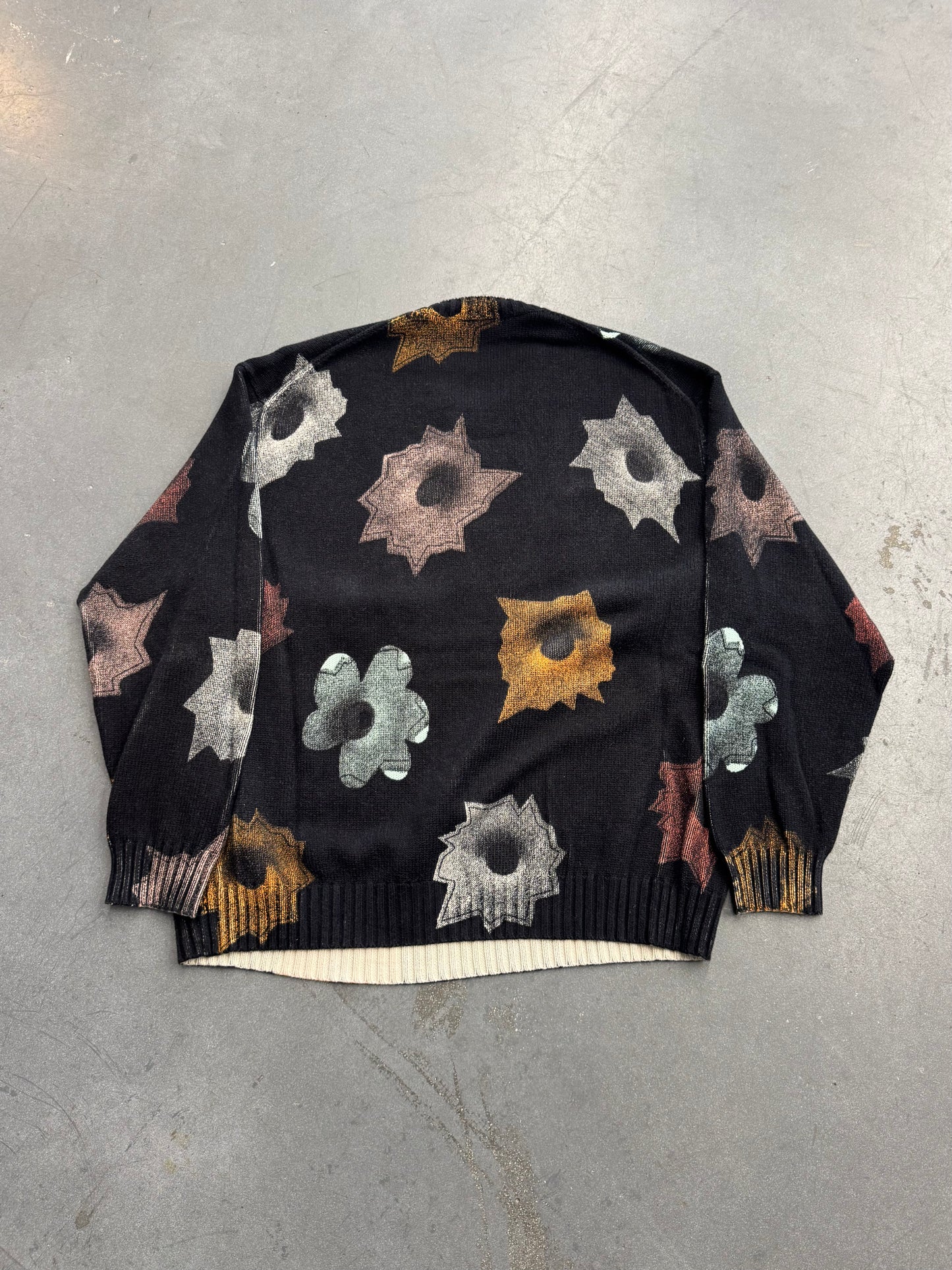 SS22 SUPREME X NATE LOWMAN KNIT BULLET HOLE SWEATER - BLACK