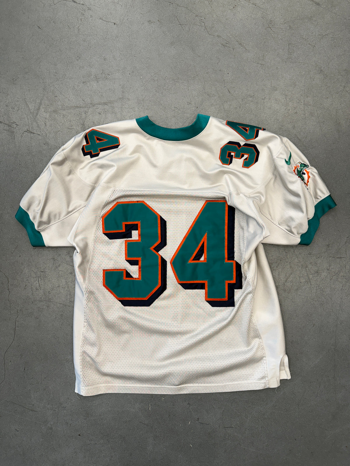 2000'S NIKE MIAMI DOLPHINS #34 GAME WORN JERSEY (BLACK NIKE TAG)