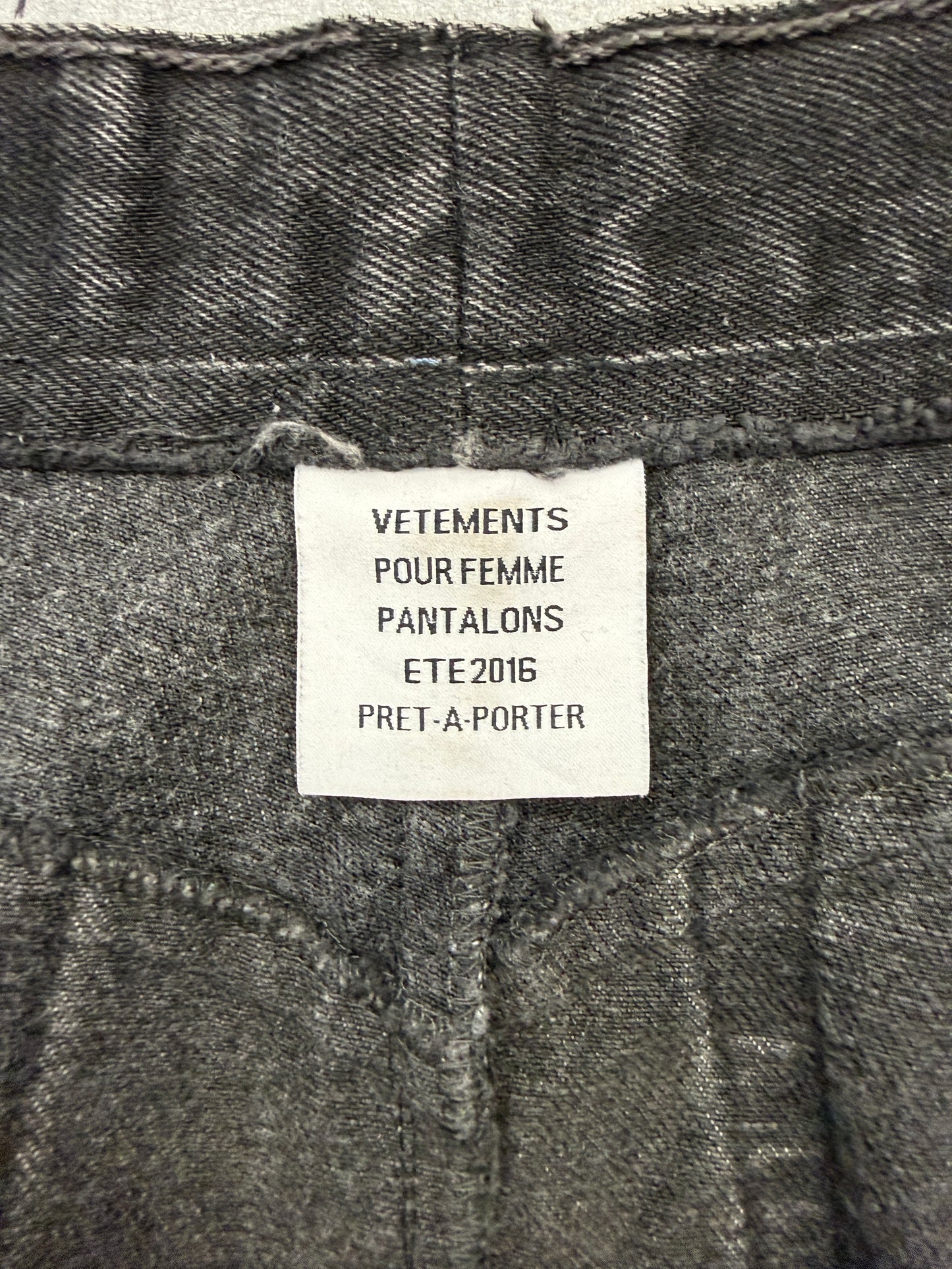 VETEMENTS BLACK DENIM PATCHWORK WOMENS JEANS