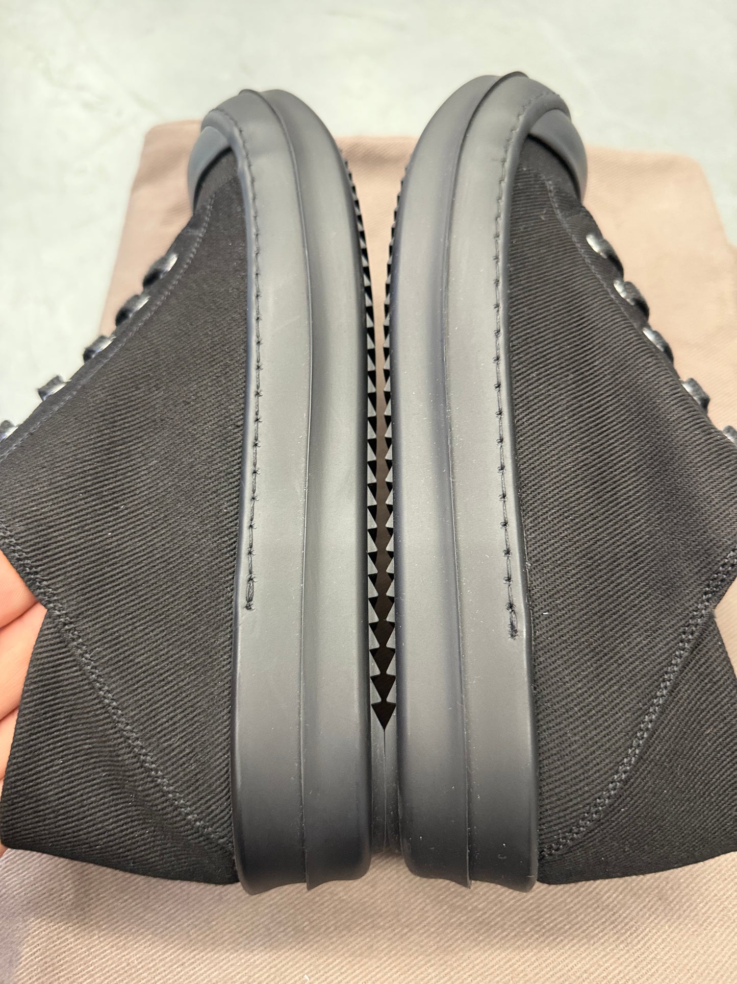 RICK OWENS DRKSHDW CANVAS SLIP ON SNEAKERS (WOMENS)