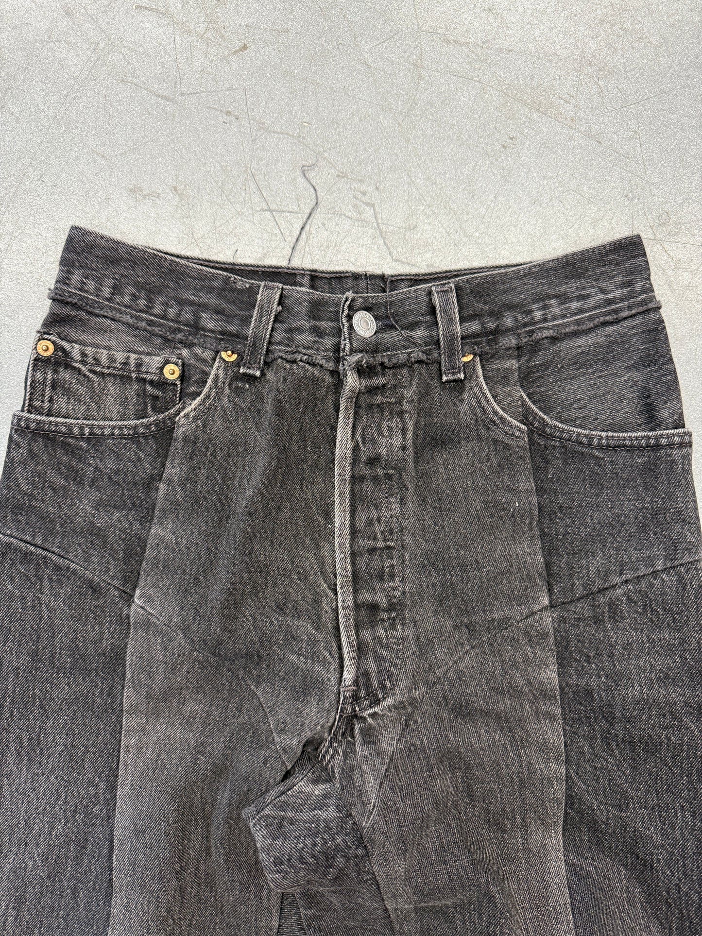 VETEMENTS BLACK DENIM PATCHWORK WOMENS JEANS