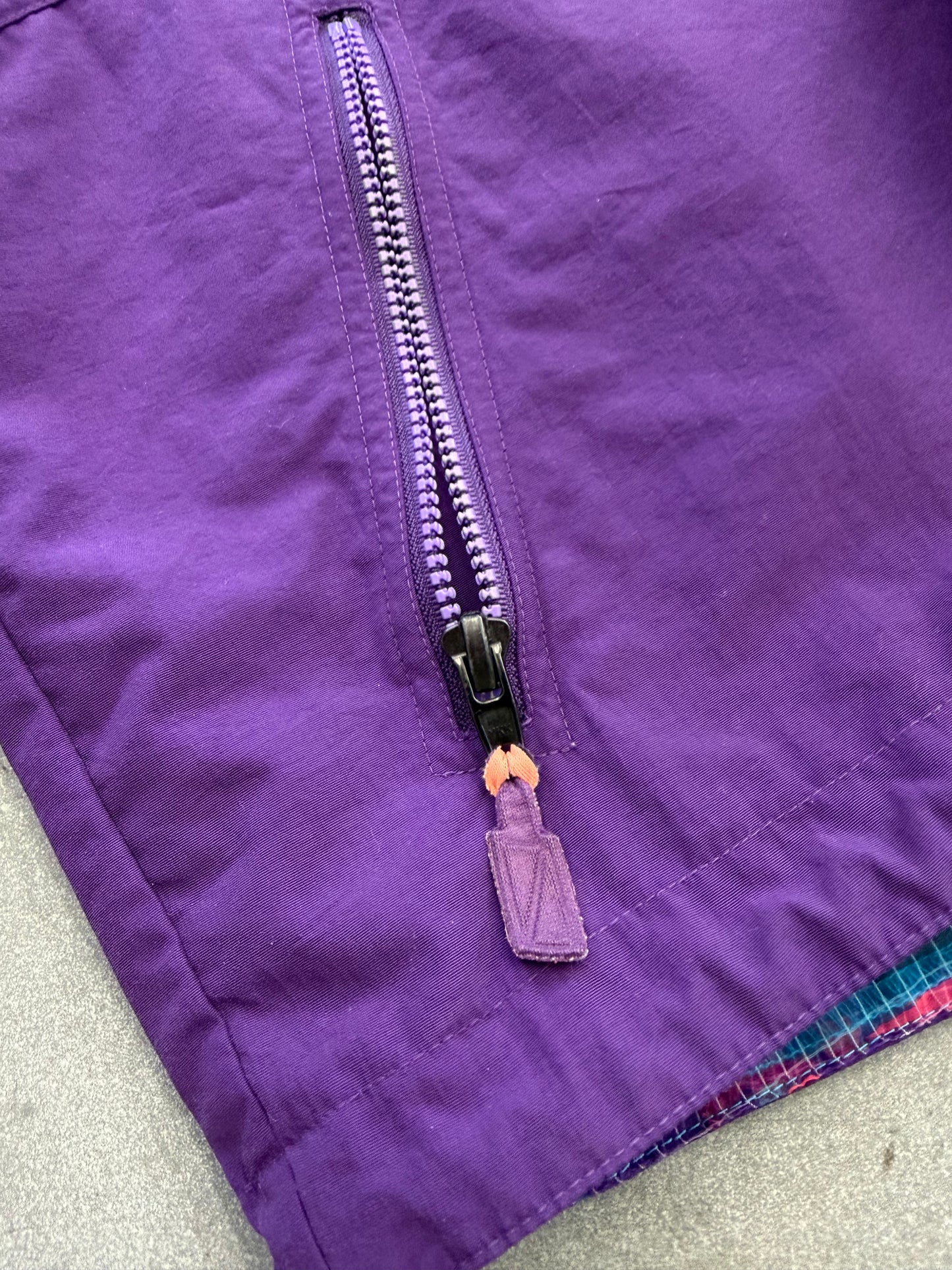 ‘90s NIKE REVERSIBLE AQUA GEAR MULTI GEAR QUARTER ZIP COLOFUL WINDBREAKER