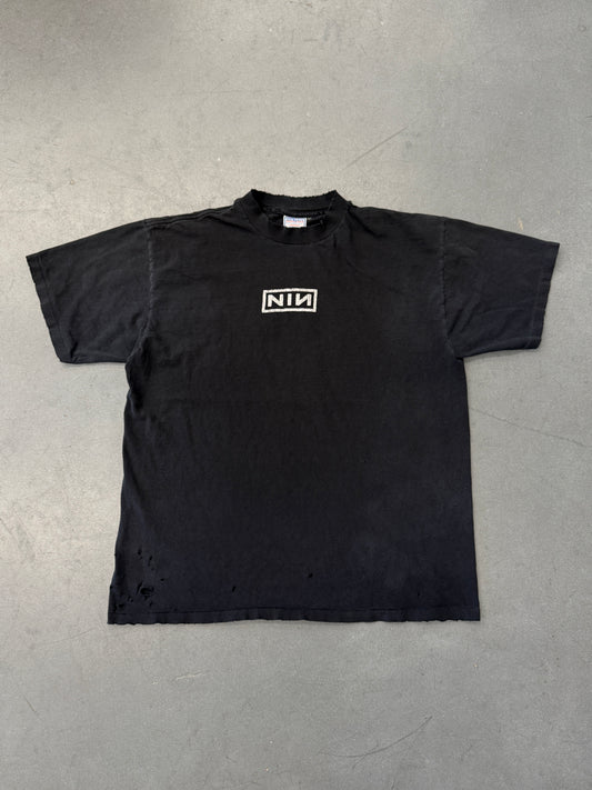 90S NINE INCH NAILS "NIN" LOGO DISTRESSED MULLET TEE (ALL SPORT TAG)
