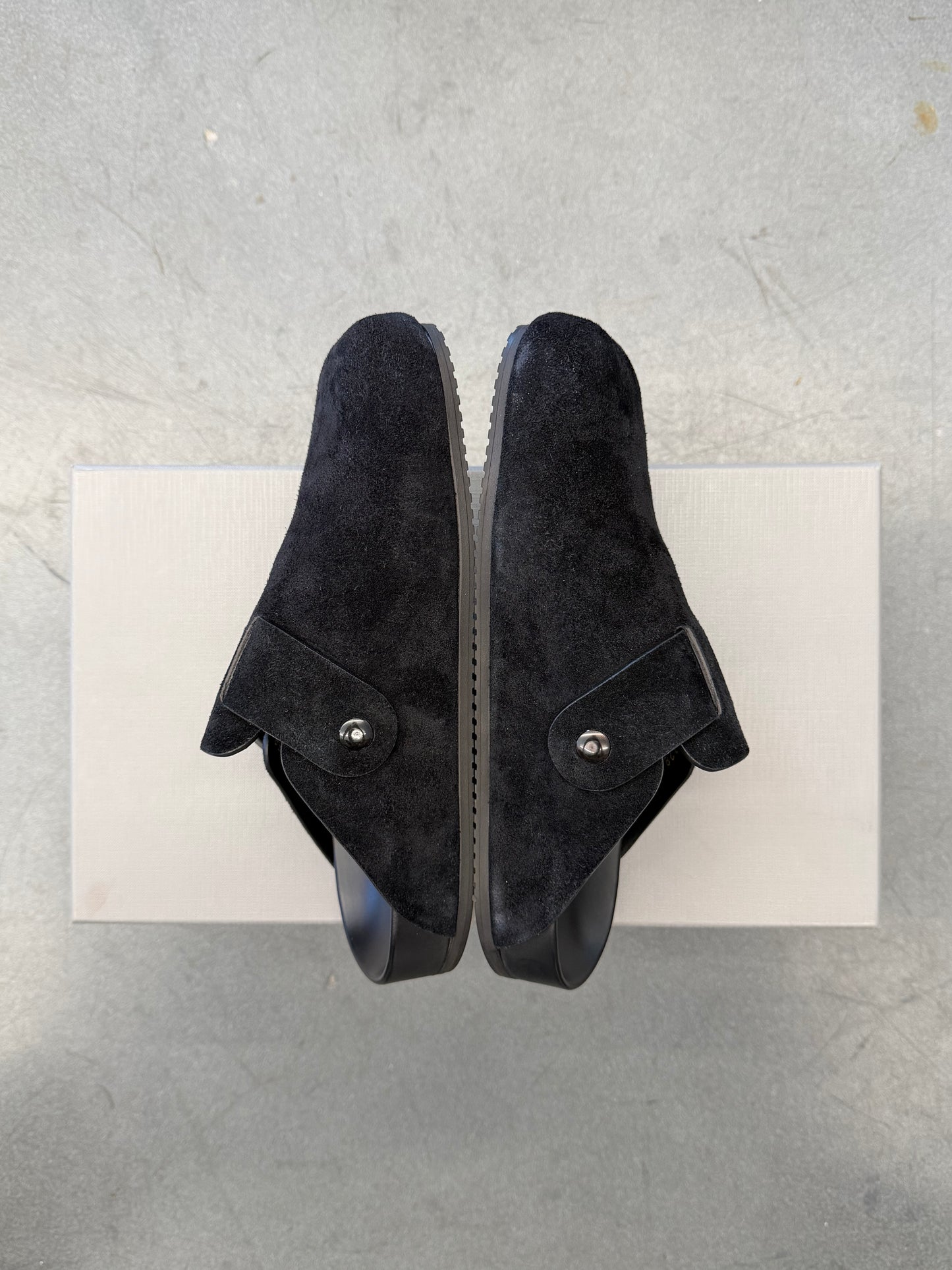 BALENCIAGA SUNDAY SUEDE MULE - BLACK (W/BOX)