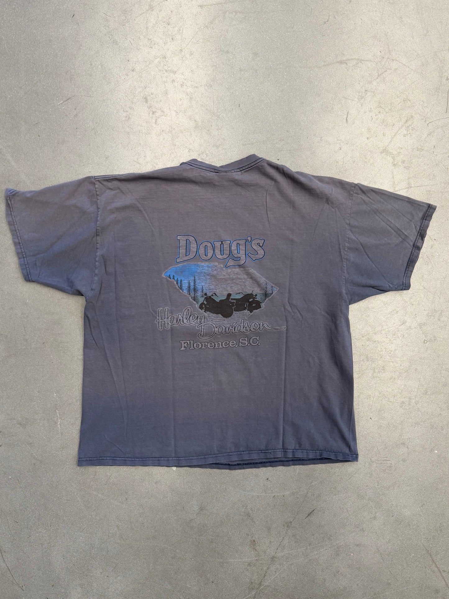 2001 DOUG'S HARLEY-DAVIDSON FLORENCE, S.C. FLAMING LOGO TEE