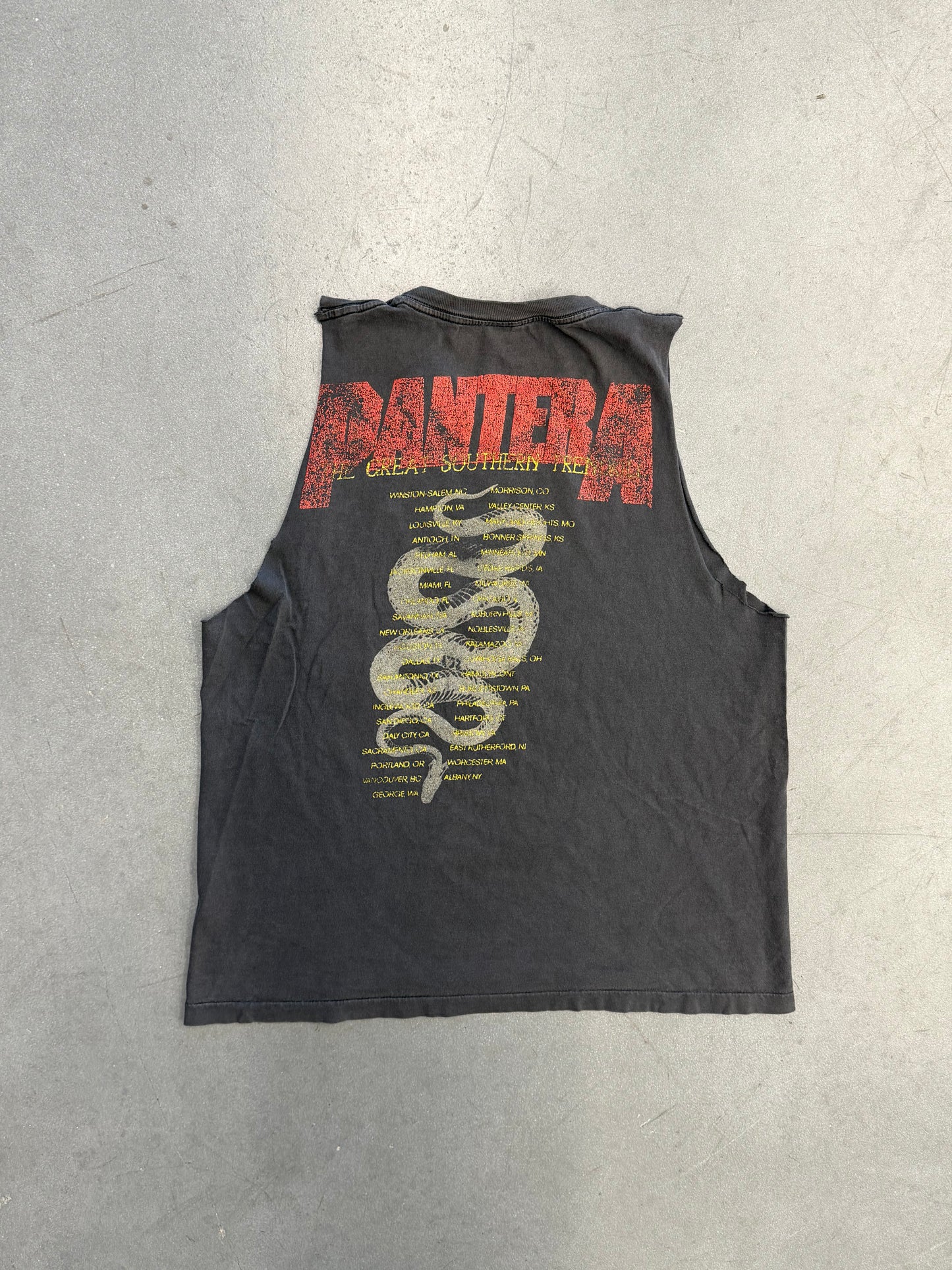 90S PANTERA GREAT SOUTHERN TRENDKILL US TOUR CUTOFF TEE (WINTERLAND TAG)