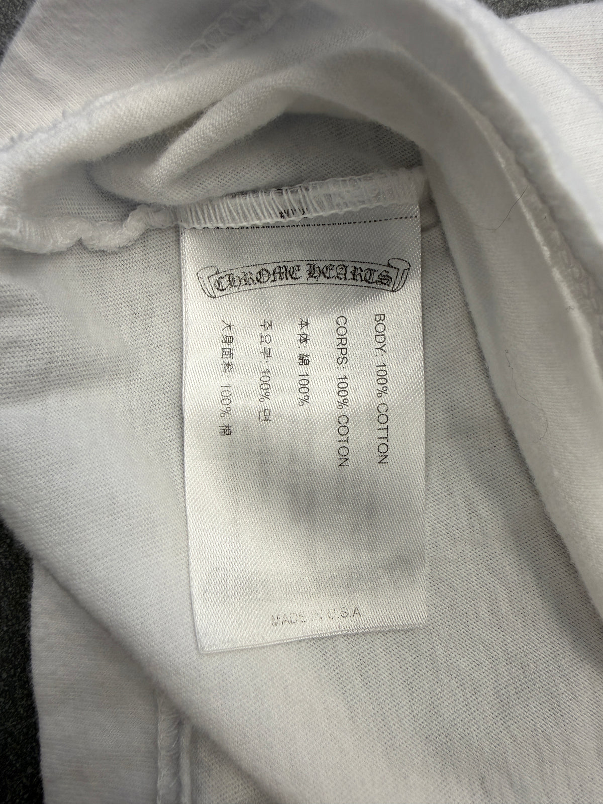 CHROME HEARTS SCROLL POCKET TEE - WHITE