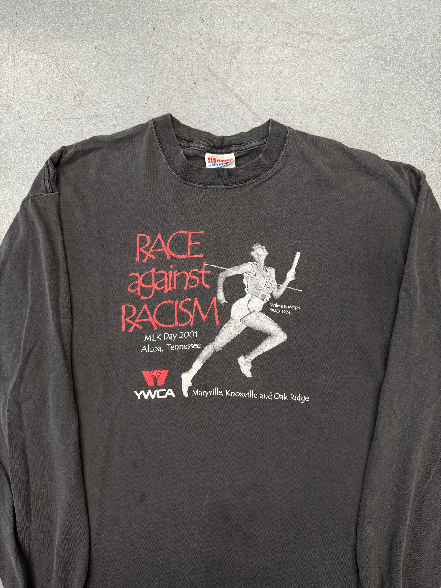 2001 MLK DAY "RACE AGAINST RACISM" LS TEE (HANES TAG)